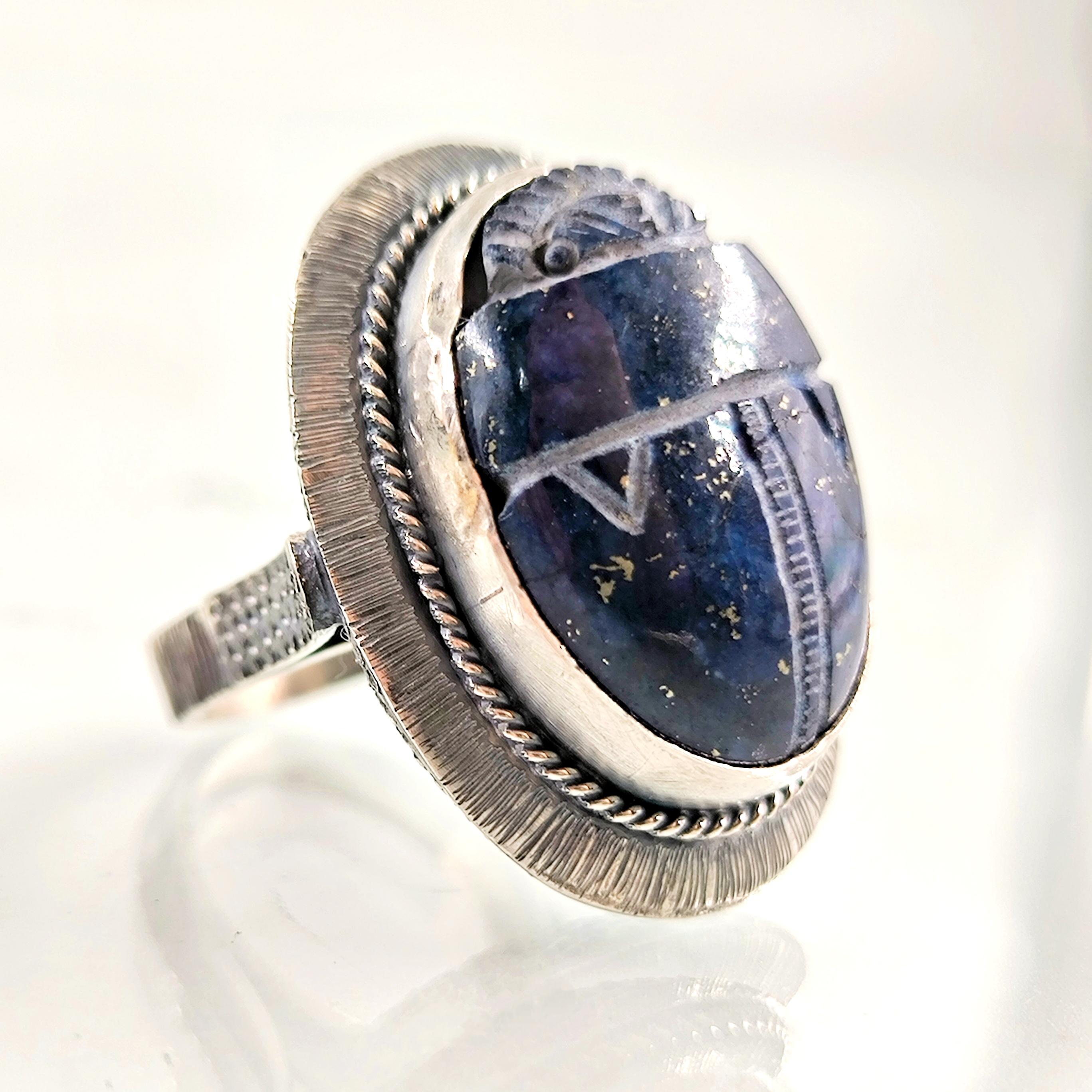 NİL'İN MÜHRÜ SCARAB BOK BÖCEĞİ LAPİS YÜZÜK