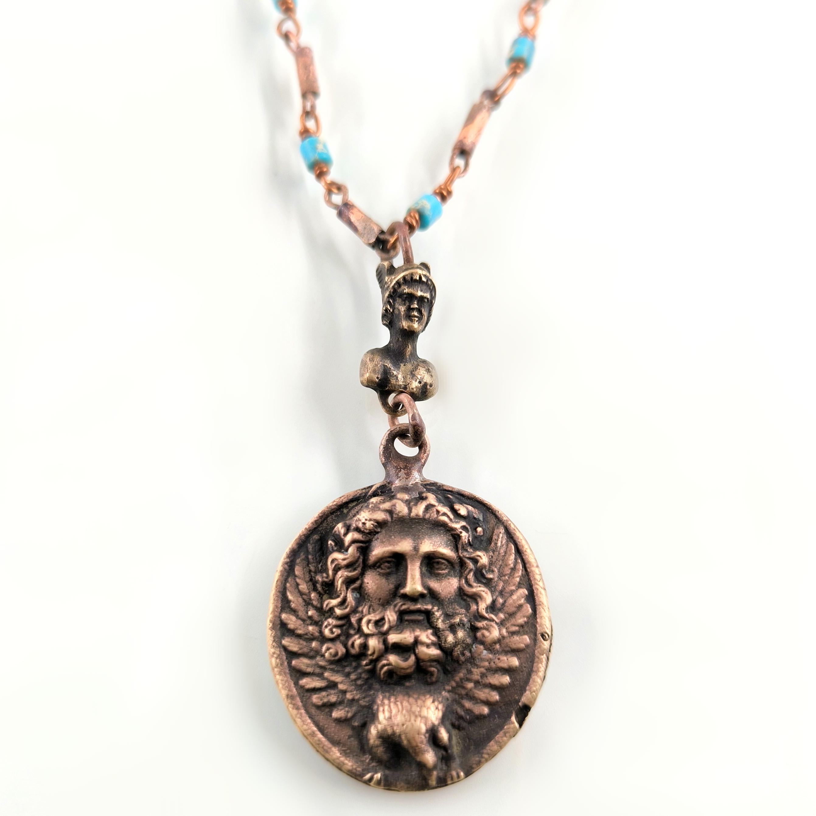 ZEUS & HERMES GEZGİN TILSIMI BRONZ KOLYE