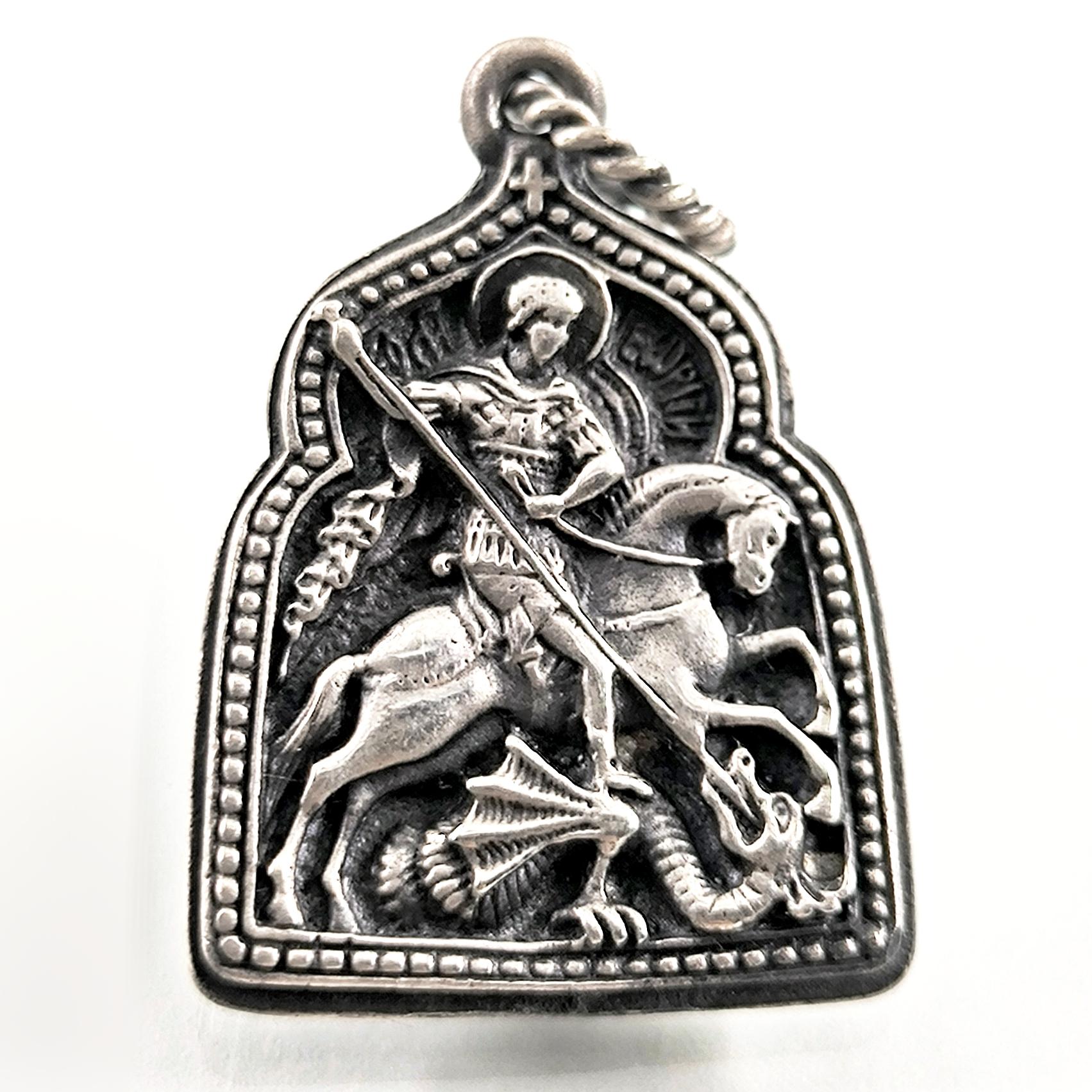 925 AZİZ ST.GEORGE İKONA KOLYE