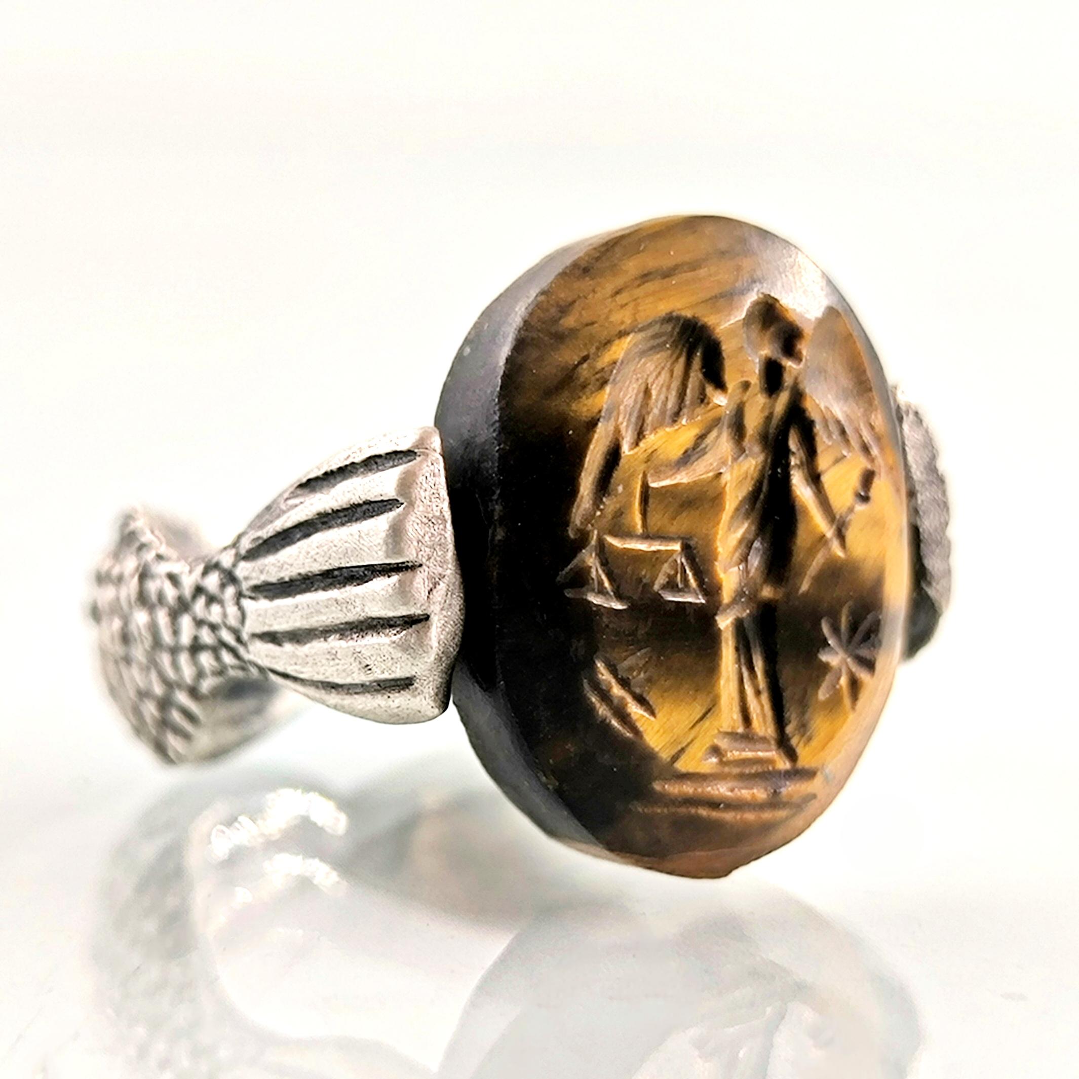 KANATLI TANRIÇA & BALIK TUTKU HALKASI KAPLANGÖZÜ MÜHÜR YÜZÜK