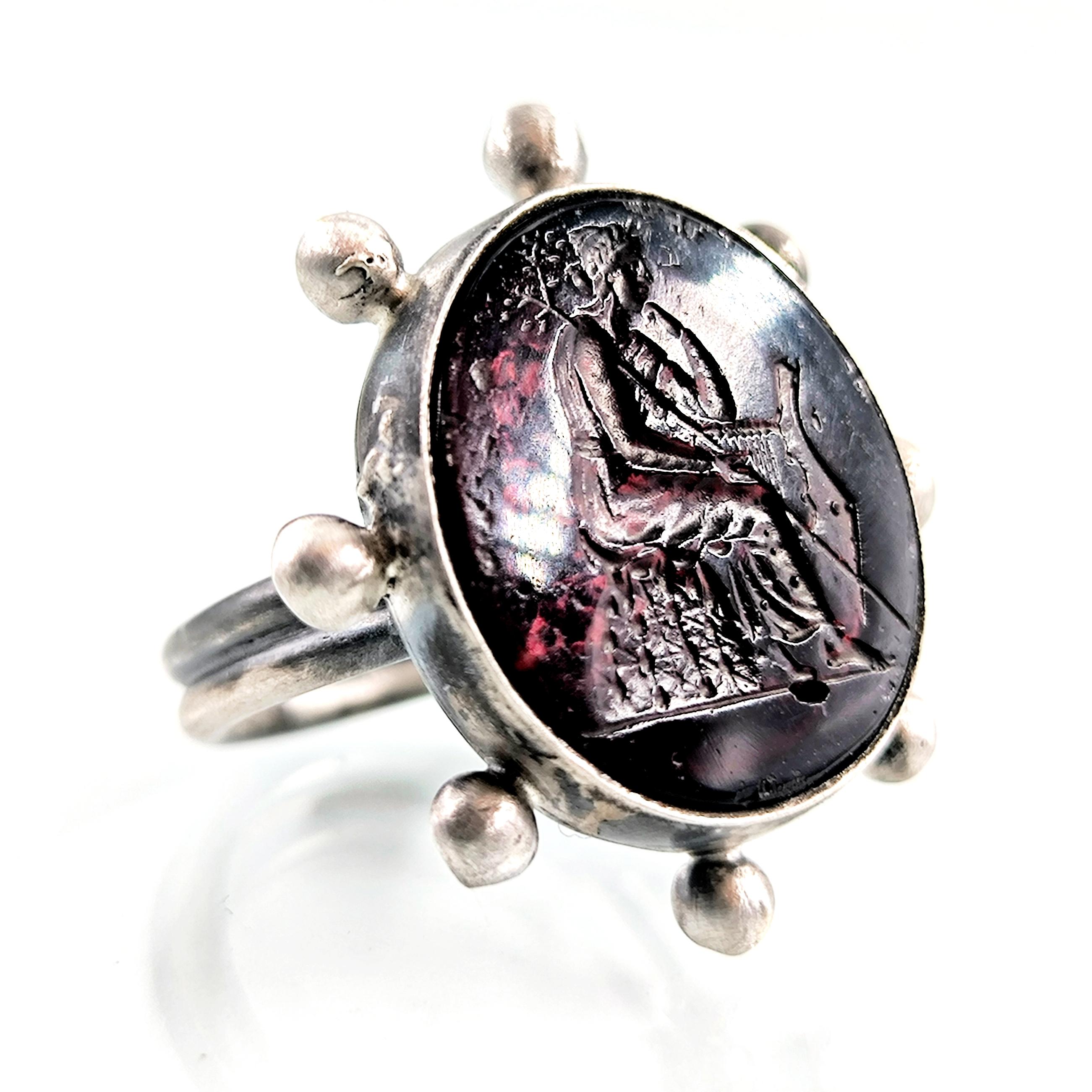 ANTİK LİR VE OZAN MÜHÜR İNTAGLİO YÜZÜK