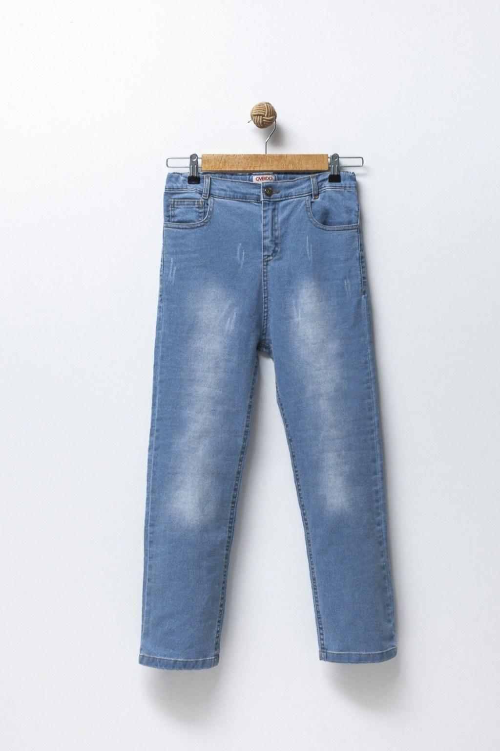 Erkek Çocuk 8-12 Yaş Açık Mavi Denim Pantolon