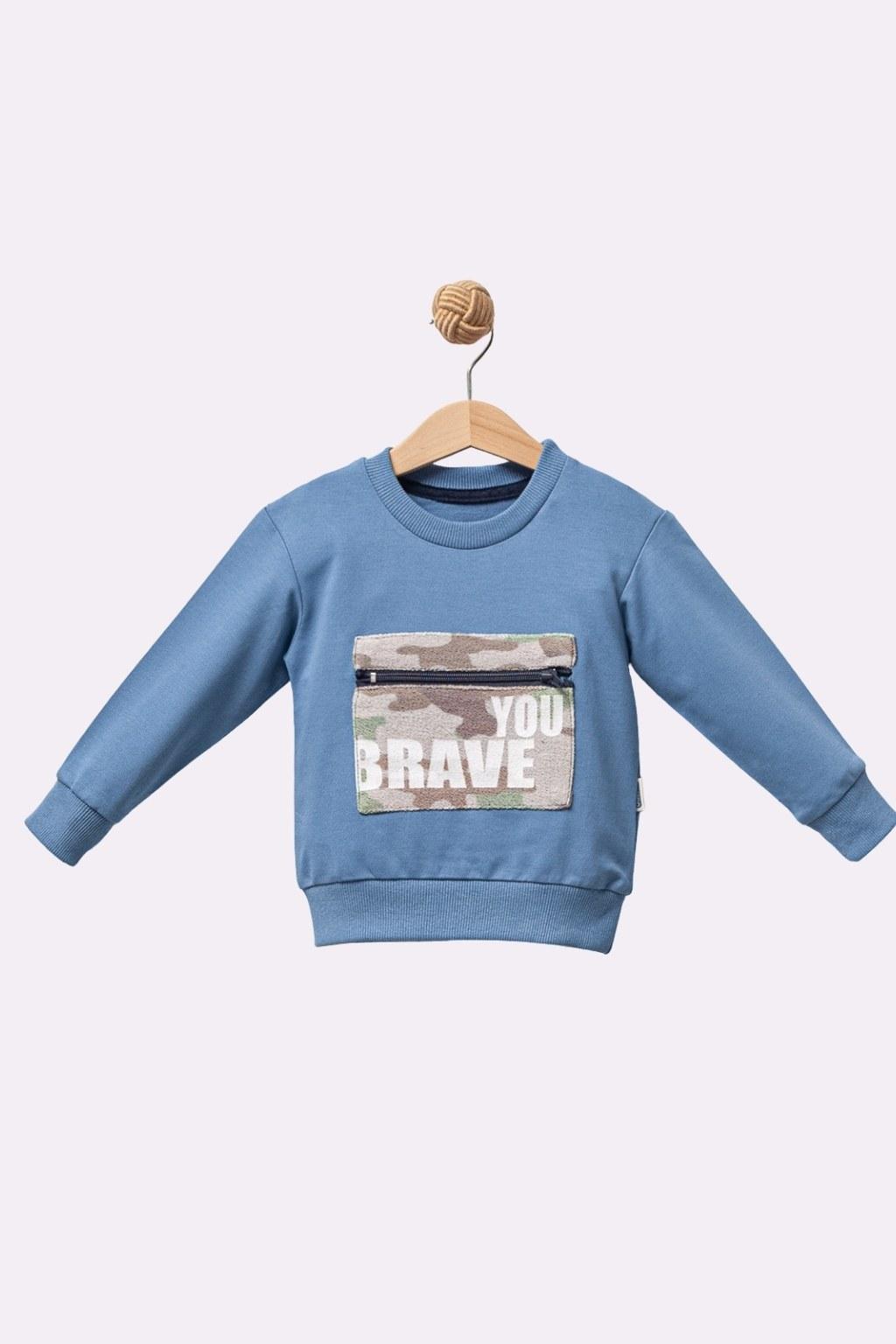 Erkek Çocuk 1-3 Yaş Fermuar Detaylı Sweatshirt