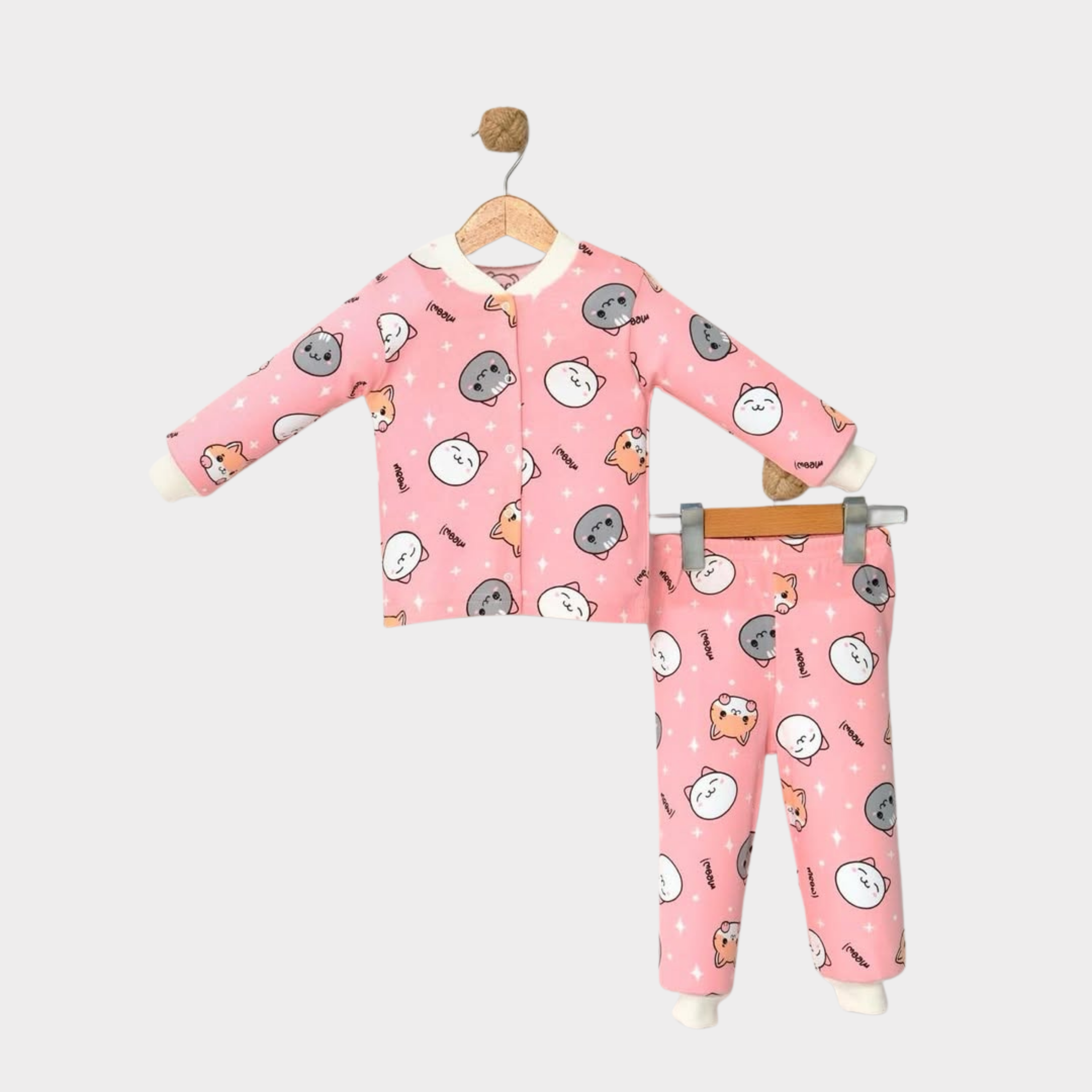 Kız Çocuk Önü Açık Pijama Takımı