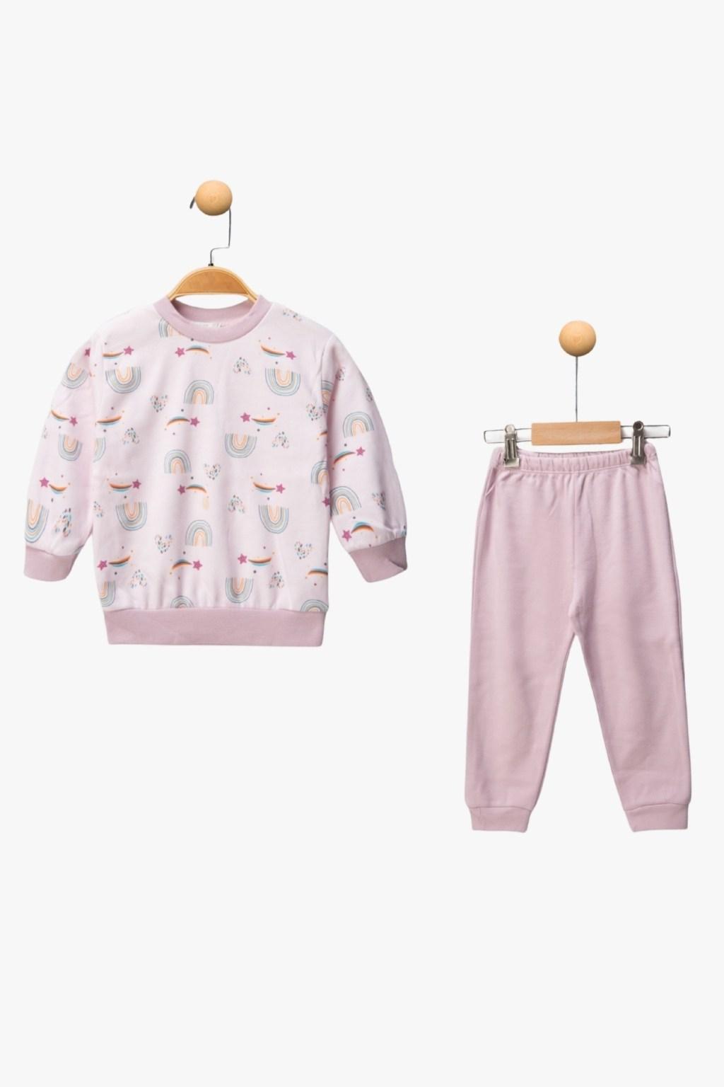 Gökkuşağı Desenli 2’li Kız Çocuk Takım – 1-5 Yaş