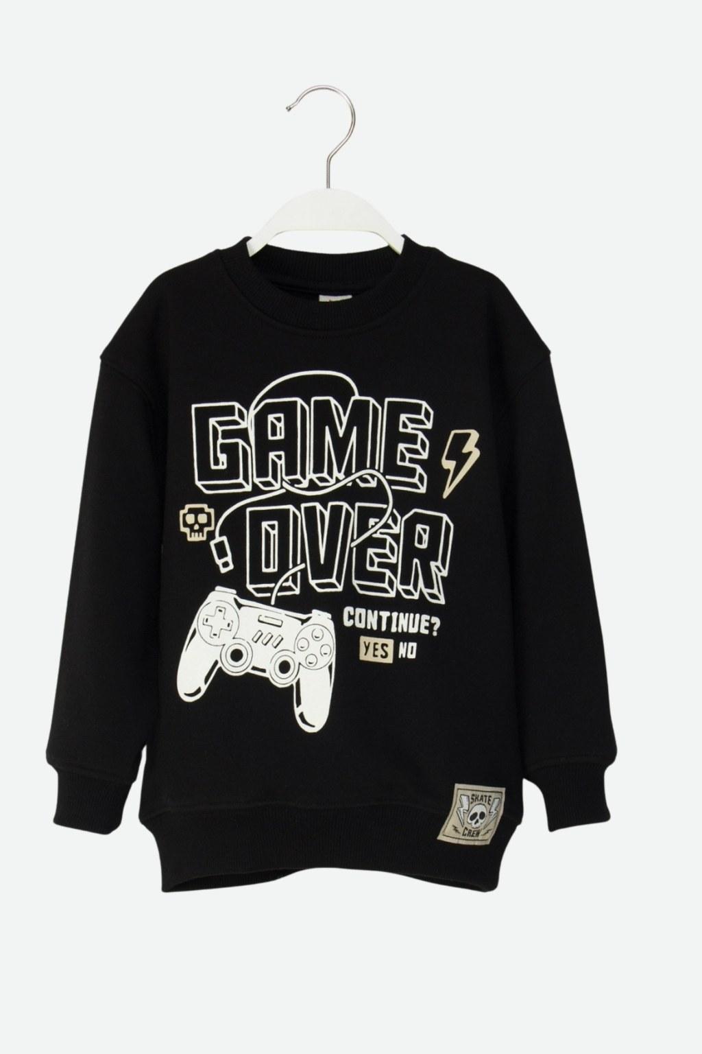 Erkek Çocuk 4-9 Yaş Siyah Sweat