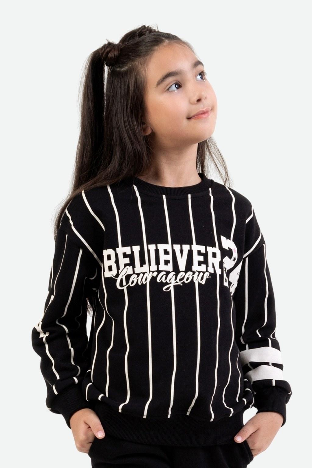 Kız Çocuk 9-14 Yaş Siyah Sweatshirt