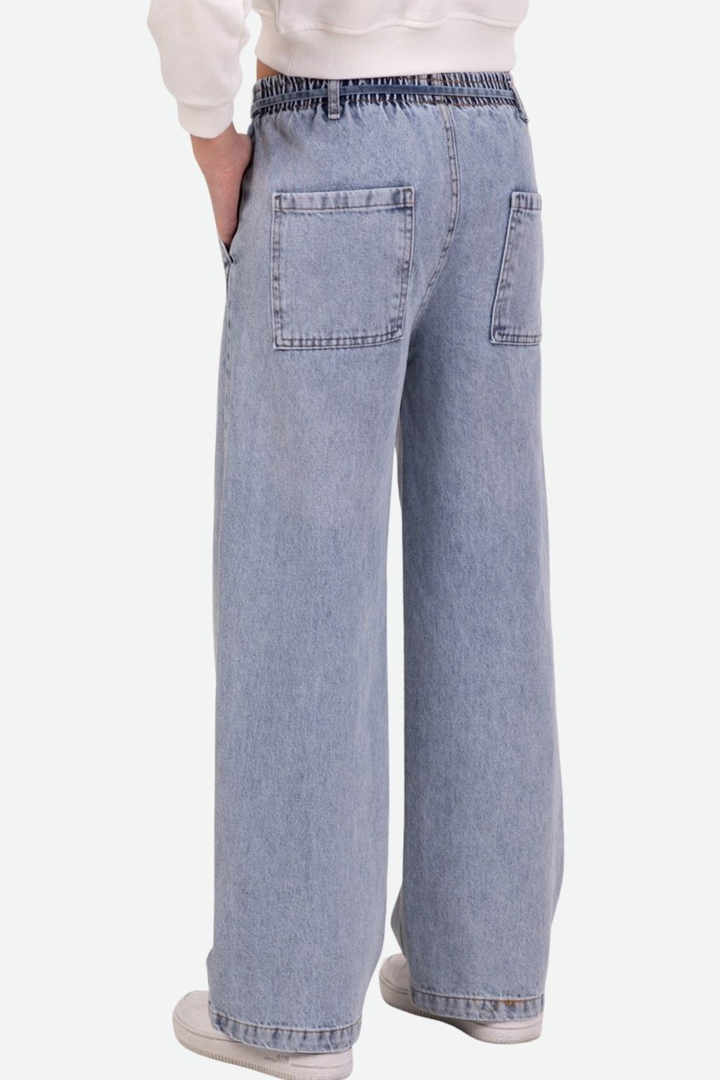 Kız Çocuk 9-14 Yaş Mavi Denim Pantolon