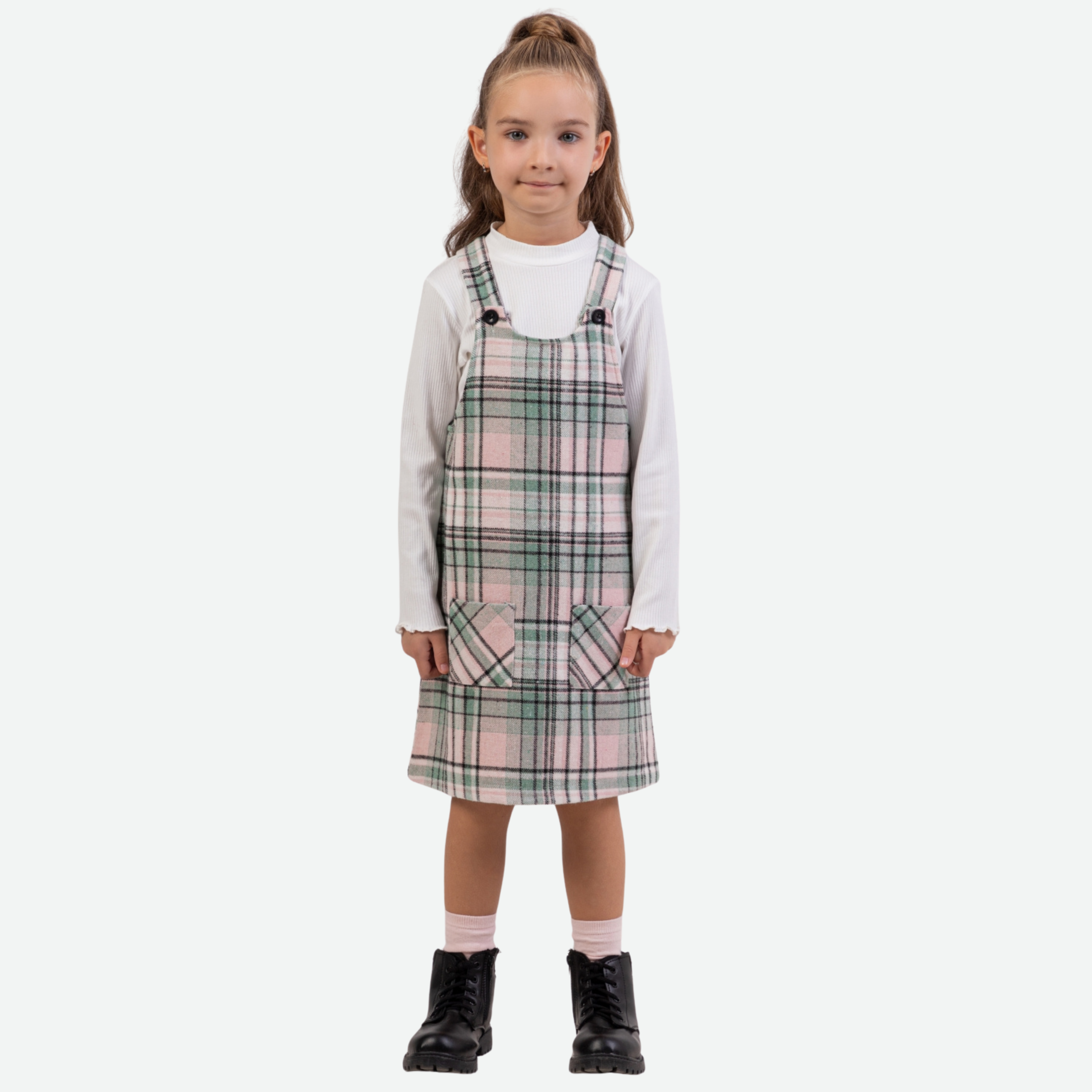 Kız Çocuk İkili Mint Elbise