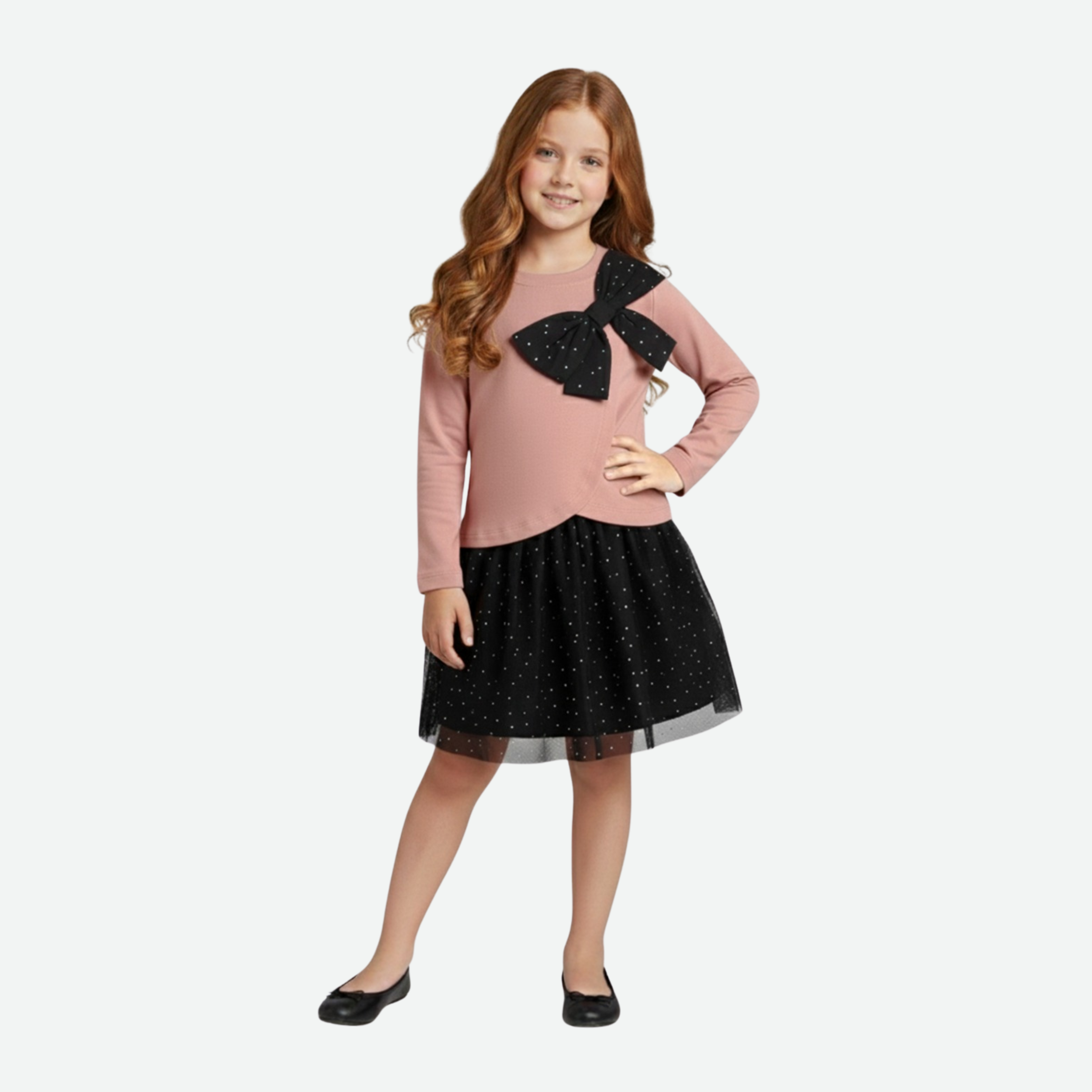 Kız Çocuk İkili Pudra Şık Takım