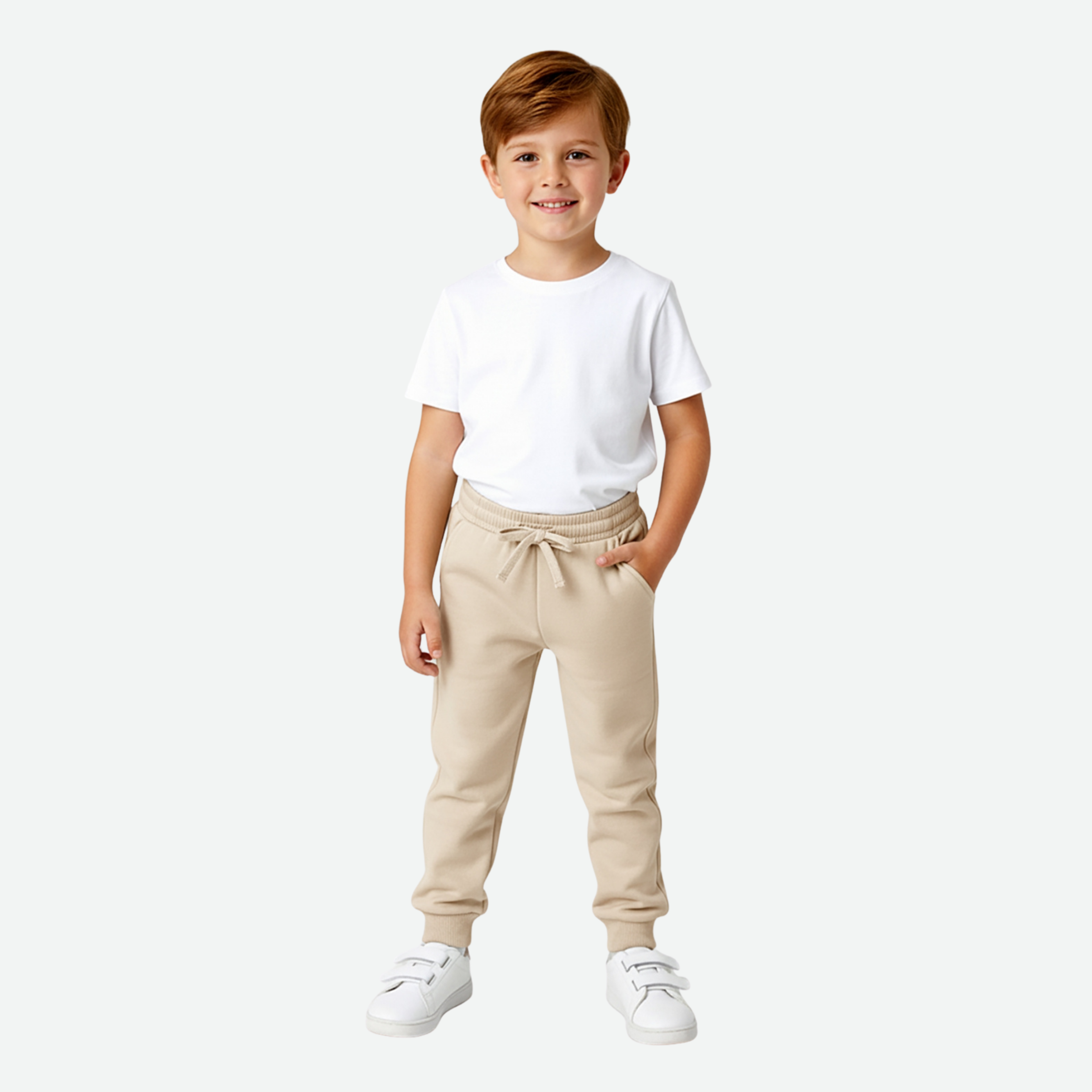 Unısex Rahat Kesim Tek Alt Bej