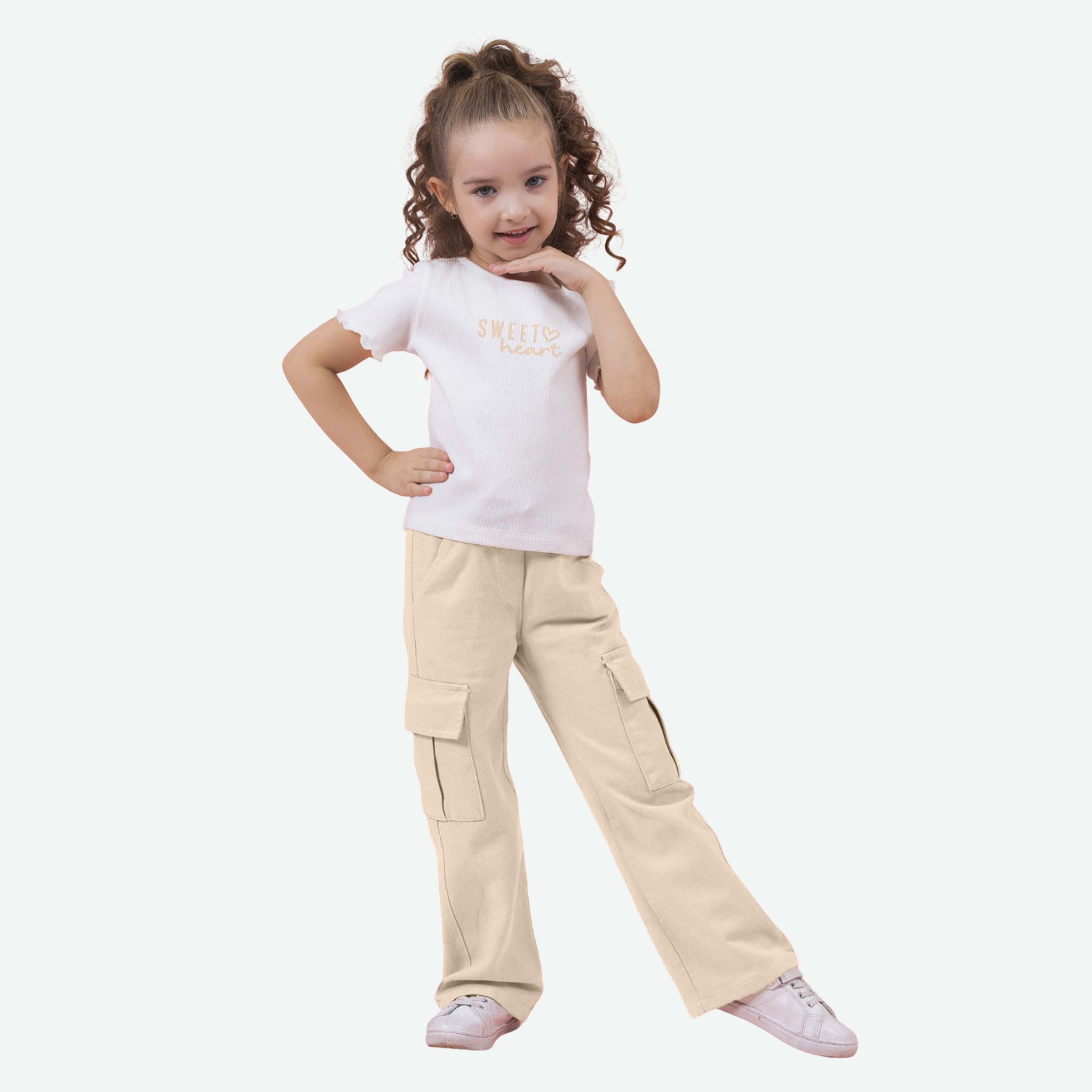 Kız Çocuk Kargo Cepli Pantolon