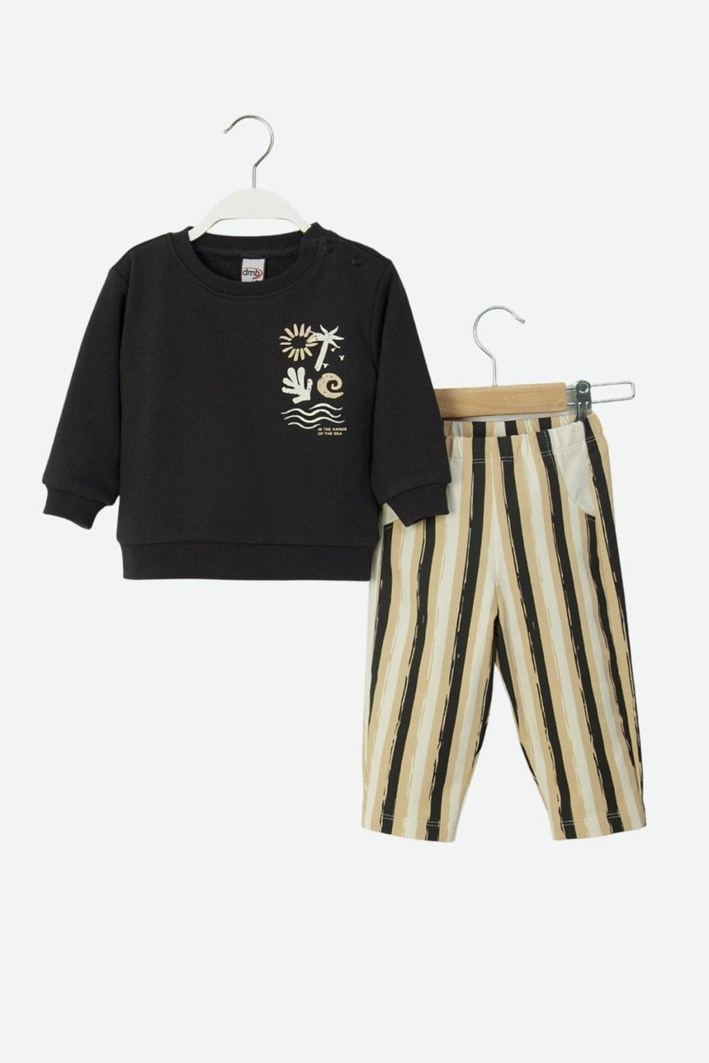 Erkek Çocuk 1-4 Yaş Alt Üst İkili Füme Takım