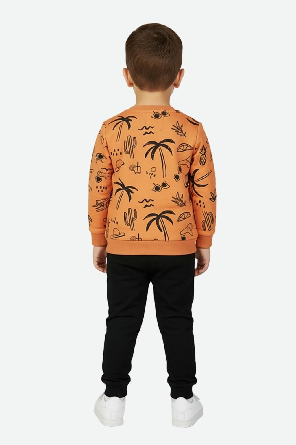 Erkek Çocuk 1-4 Yaş Alt Üst İkili Turuncu Takım