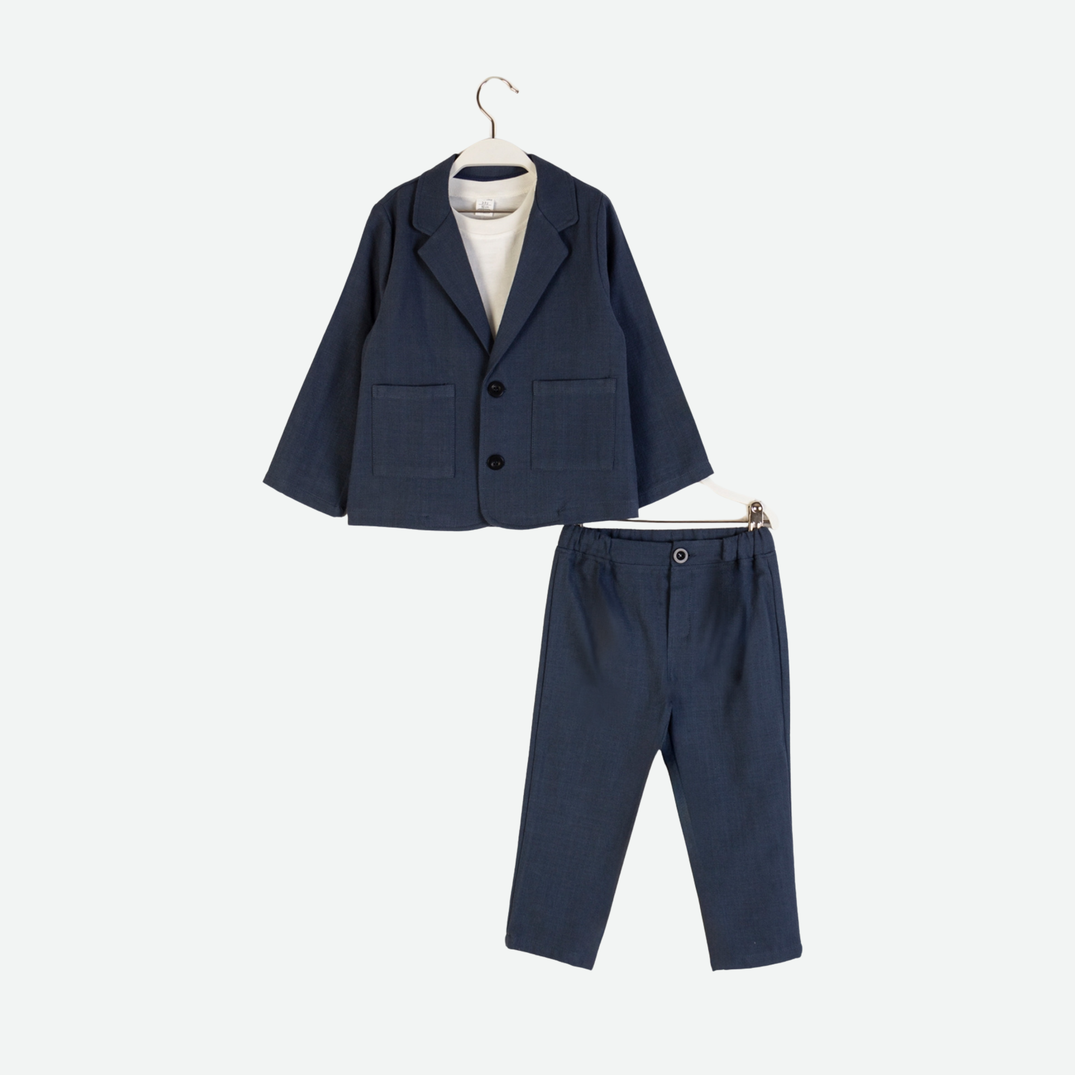 Erkek Bebek Üçlü İndigo Takım