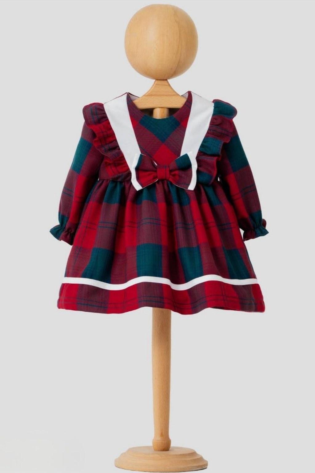 Kız Bebek 6-24 Ay Kareli Şık Elbise