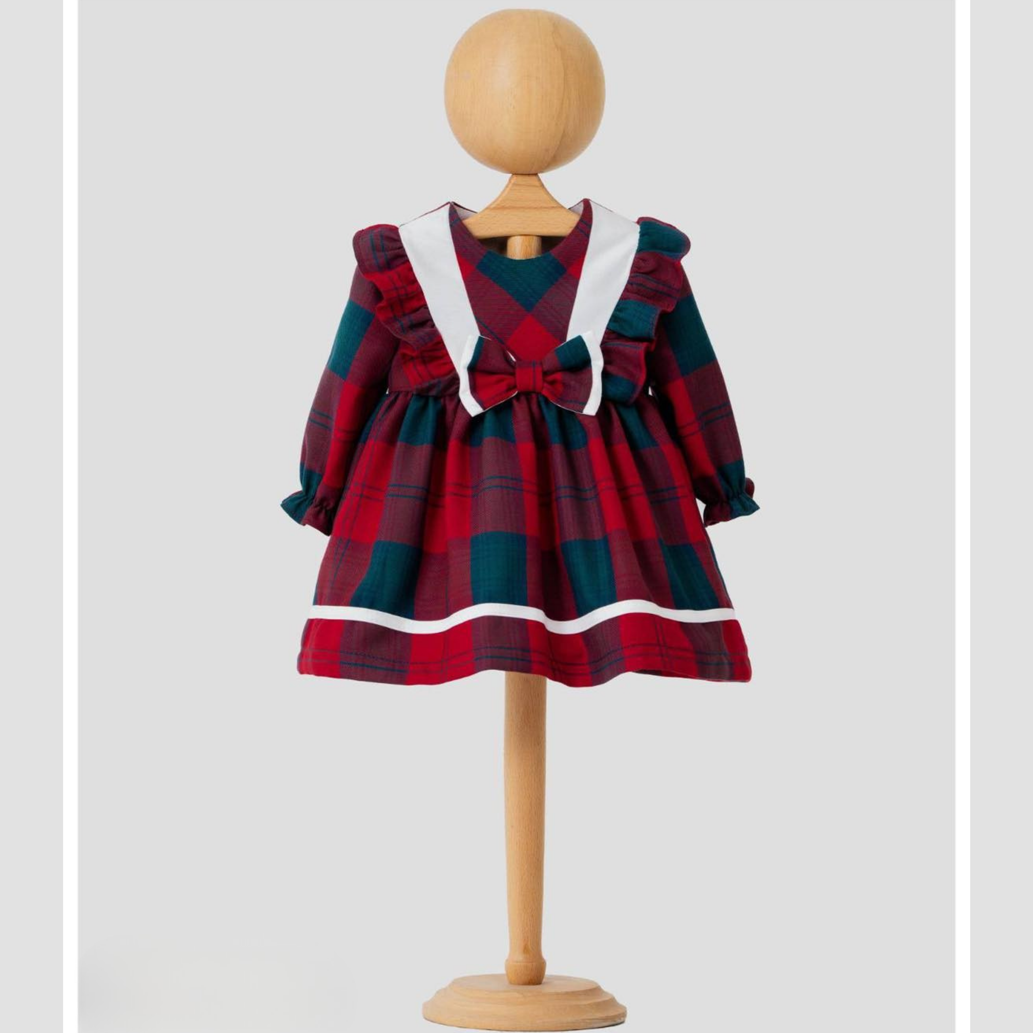 Kız Bebek Kareli Şık Elbise