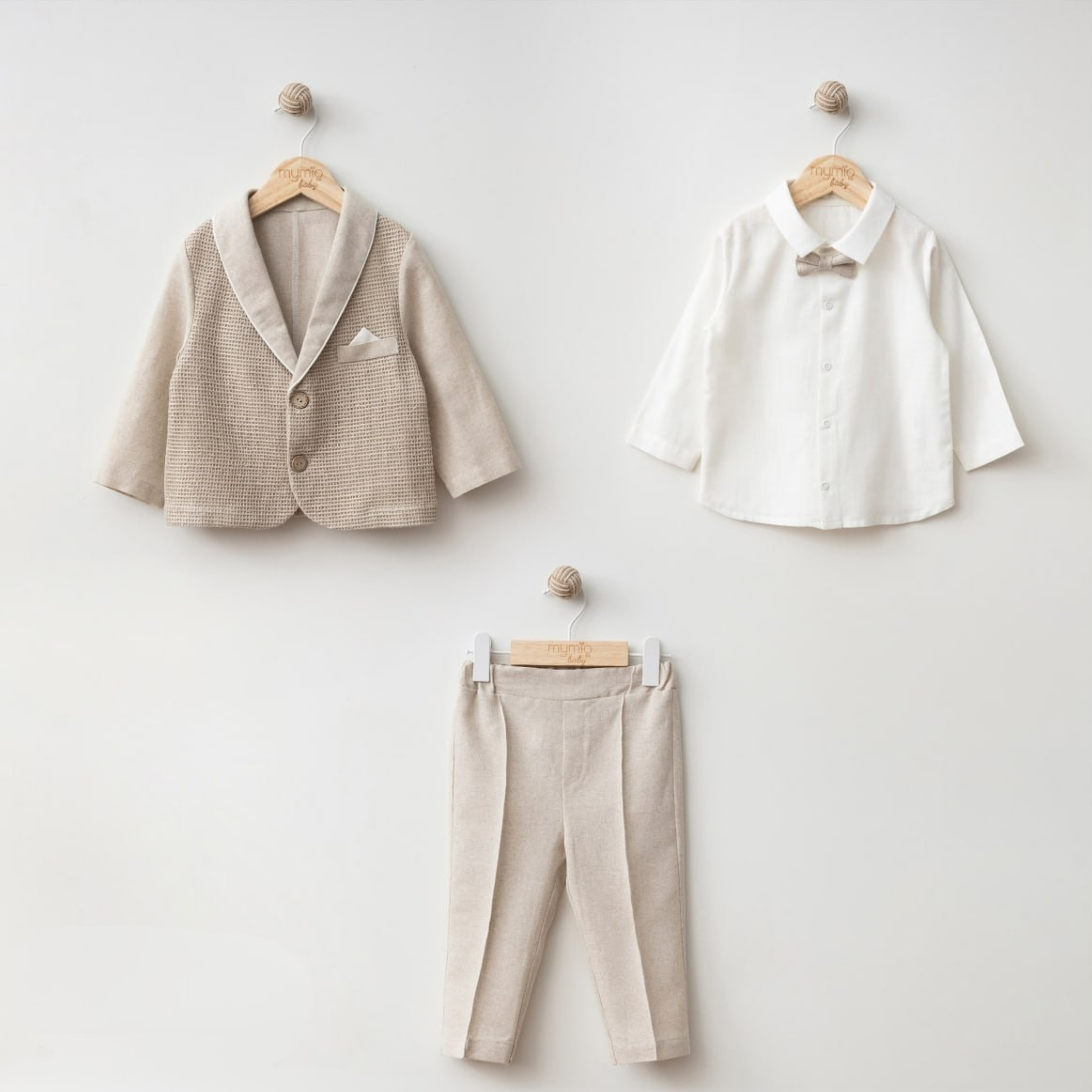 Erkek Bebek Ceketli Üçlü Şık Takım