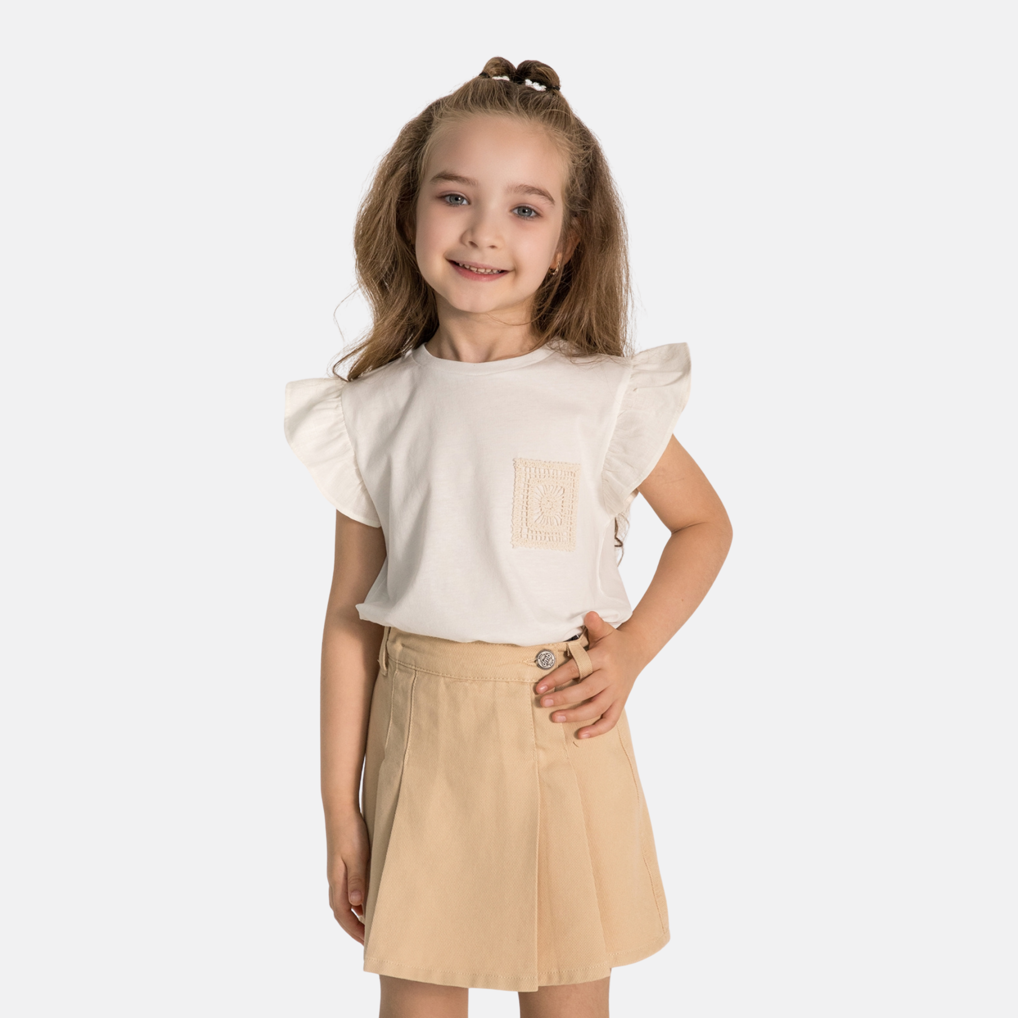 Kız Çocuk Etekli Alt Üst Takım