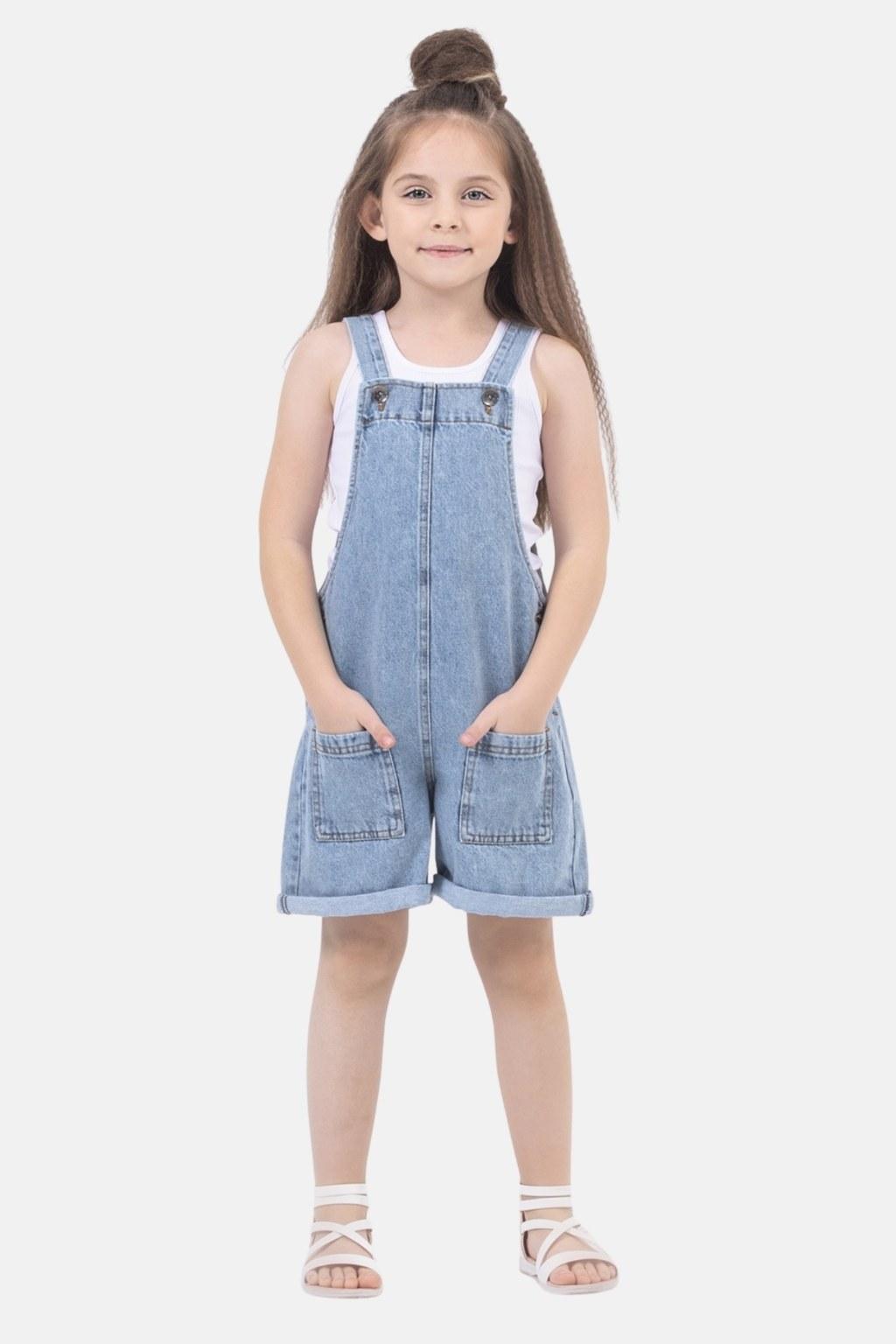 Kız Çocuk Kısa Kollu 4-9 Yaş Shortlu Salopet