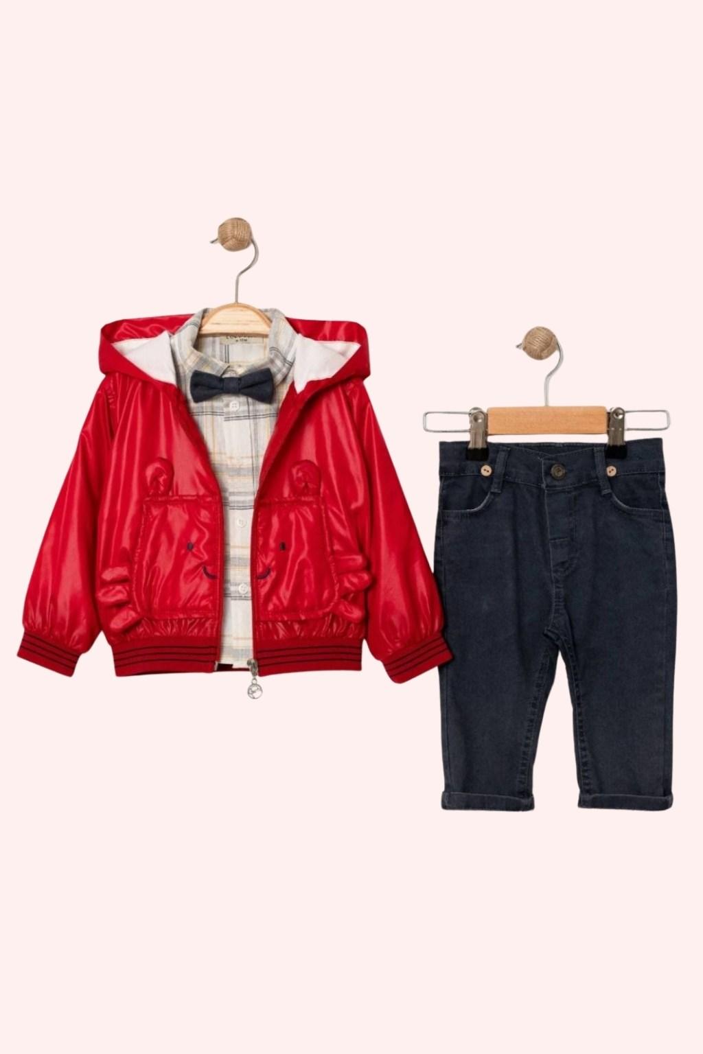 Erkek Bebek 3’lü Şık Takım – 6-24 Ay (Ceketli & Papyonlu)