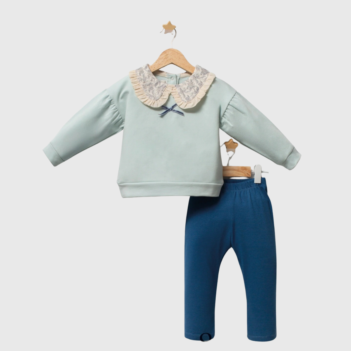 Kız Çocuk Yakalı Alt Üst Takım 2-5 Yaş Lacivert