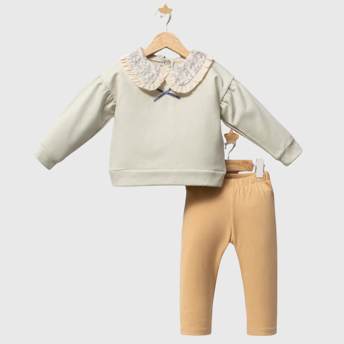 Kız Çocuk Yakalı Alt Üst Takım 2-5 Yaş Sarı