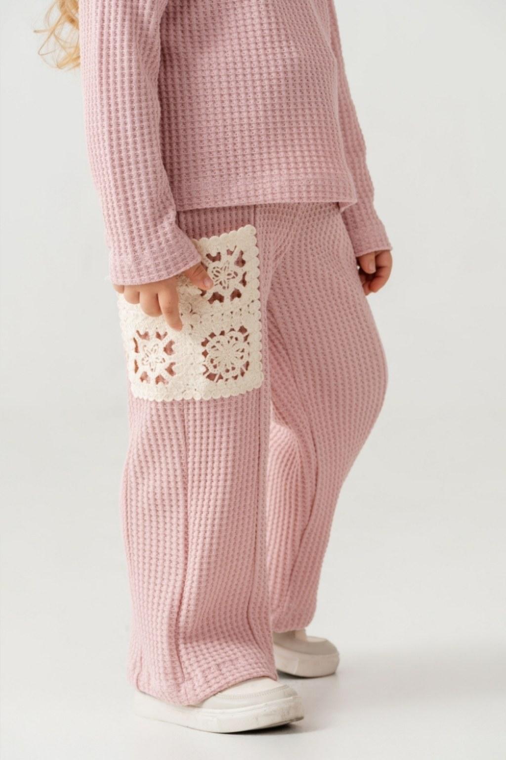 Kız Çocuk 3-7 Yaş Örme Alt Üst İkili Takım