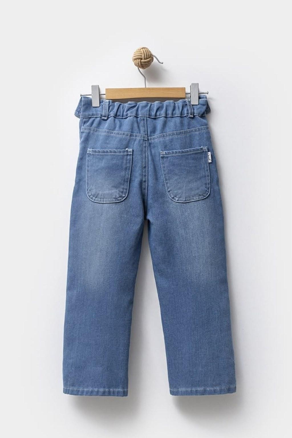 Kız Çocuk Kemeri Taş Detaylı 3-7 Yaş Pantolon