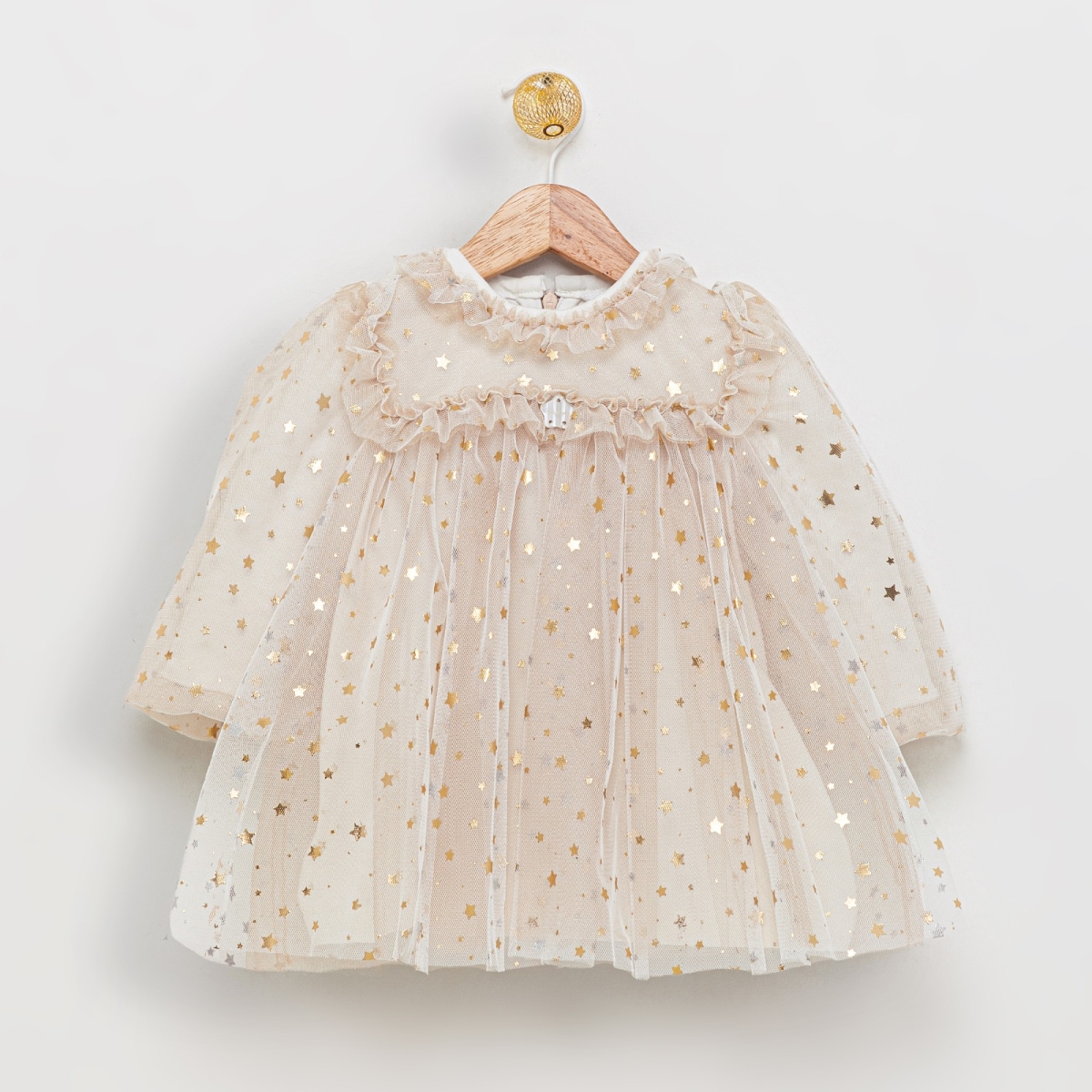 Kız Çocuk 2-5 Yaş Yıldız Desen Astarlı Tül Elbise