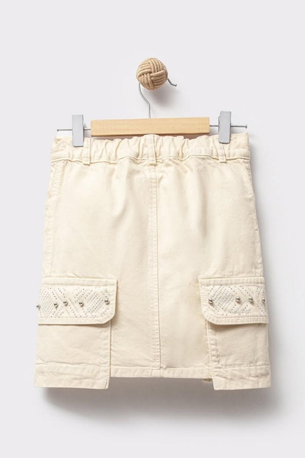 Kız Çocuk Taş Detaylı 5-8 Yaş Etek