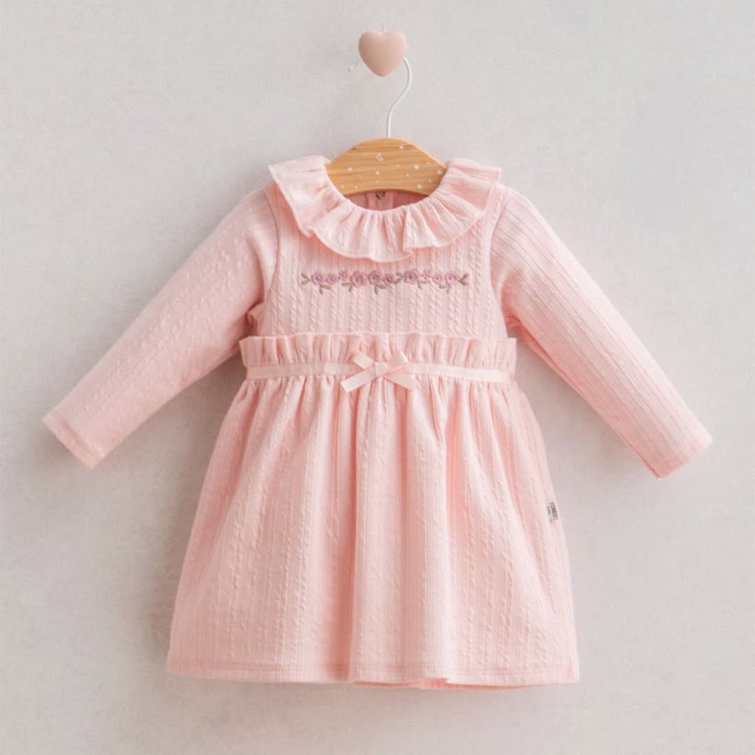 Kız Bebek 0-24 Ay Nakış Detaylı Elbise