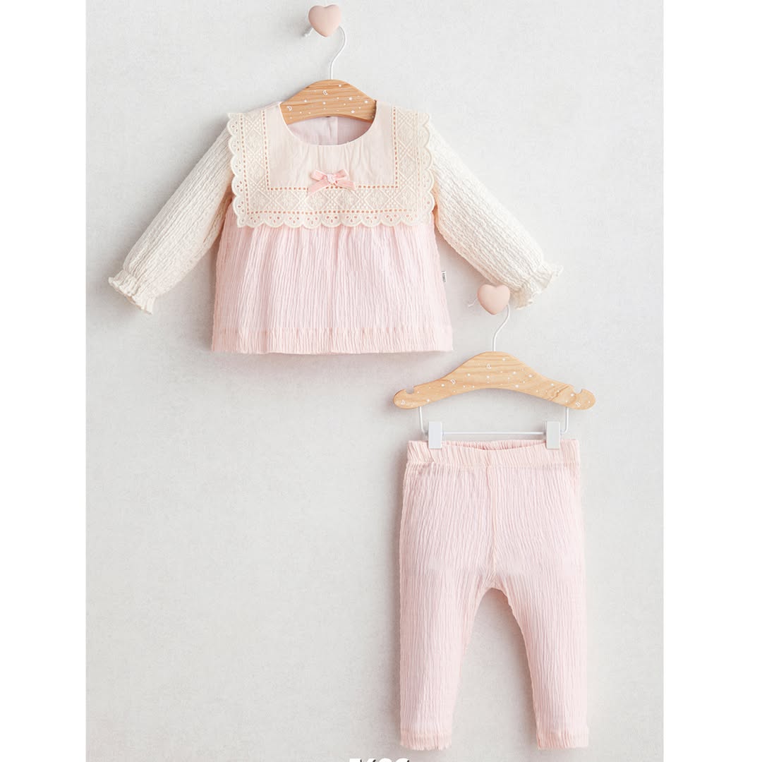 Kız Bebek 0-24 Ay Müslin Alt Üst İkili Takım