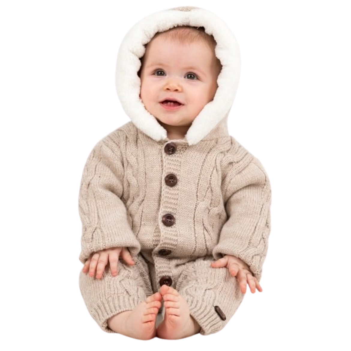 Kız Bebek 0-18 Ay Welsoftlu Triko Tulum Gri