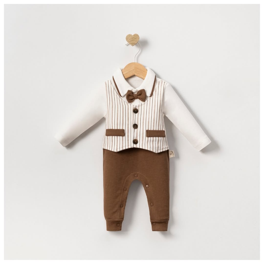 Erkek Bebek 0-12 Ay Papyonlu Tulum