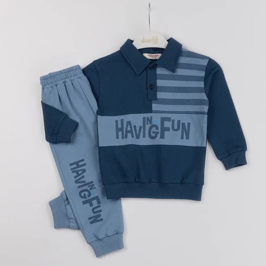 Erkek Bebek 0-24 Ay Alt Üst İkili Mavi Takım