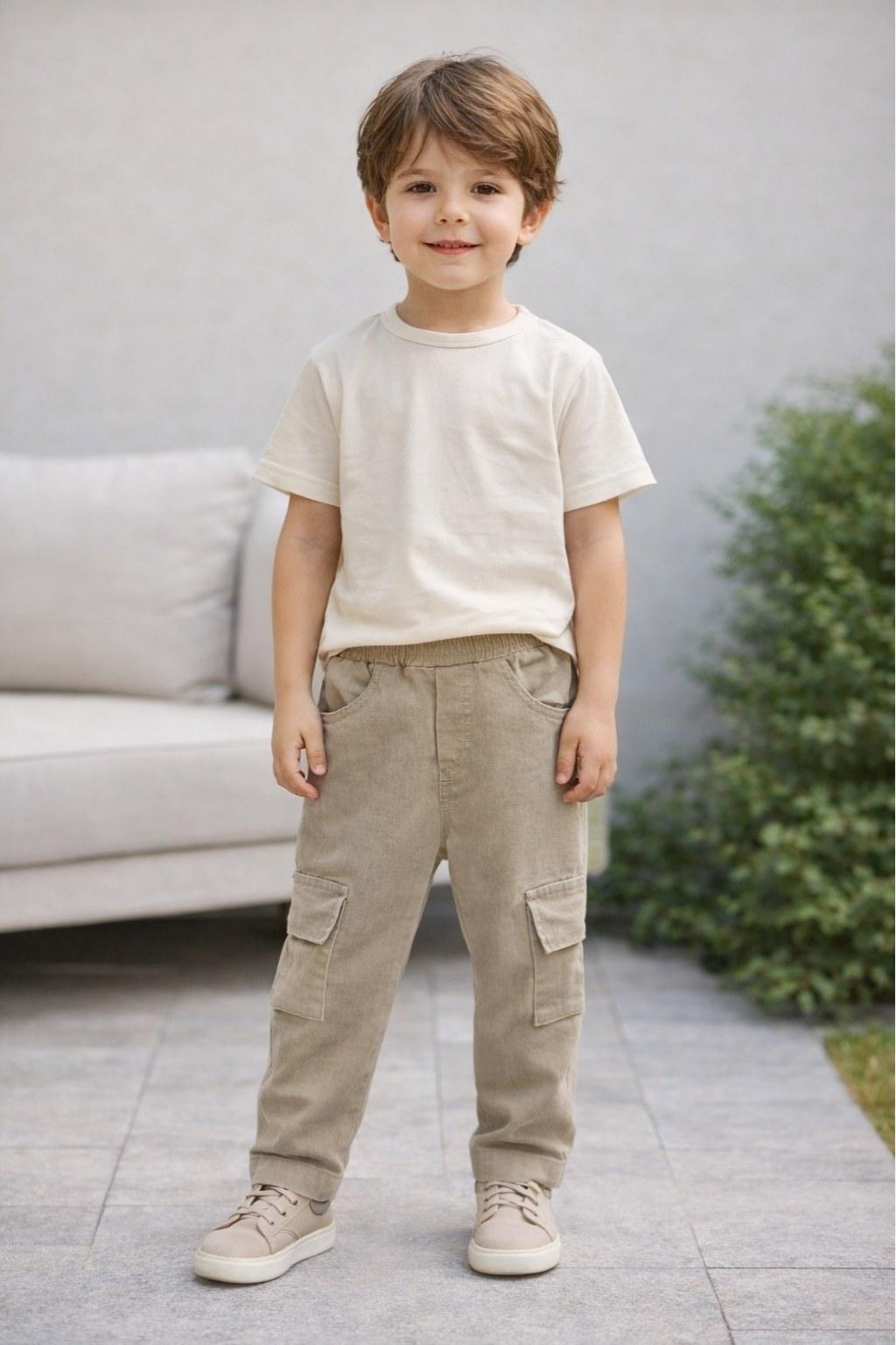 Erkek Çocuk 4-8 Yaş Kargo Cepli Pantolon