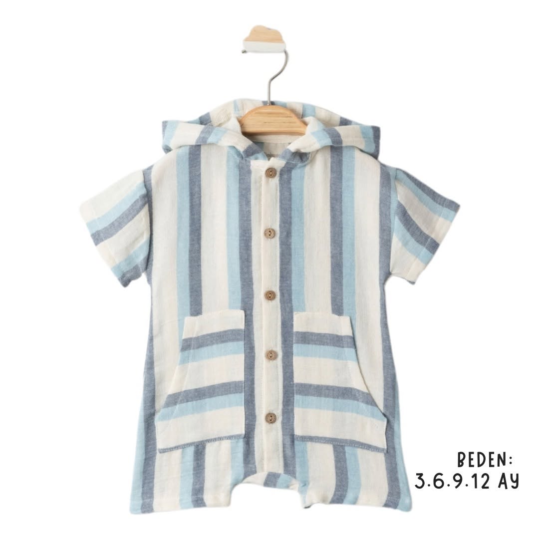 Erkek Bebek 0-18 Ay Kısa Kollu Tulum