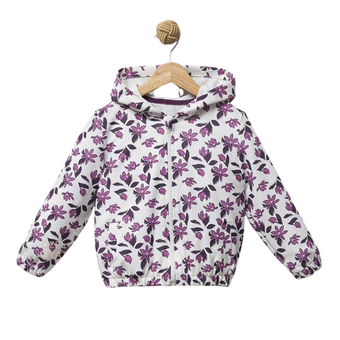 Kız Çocuk 2-5 Yaş Fermuarlı Kapüşonlu Hırka