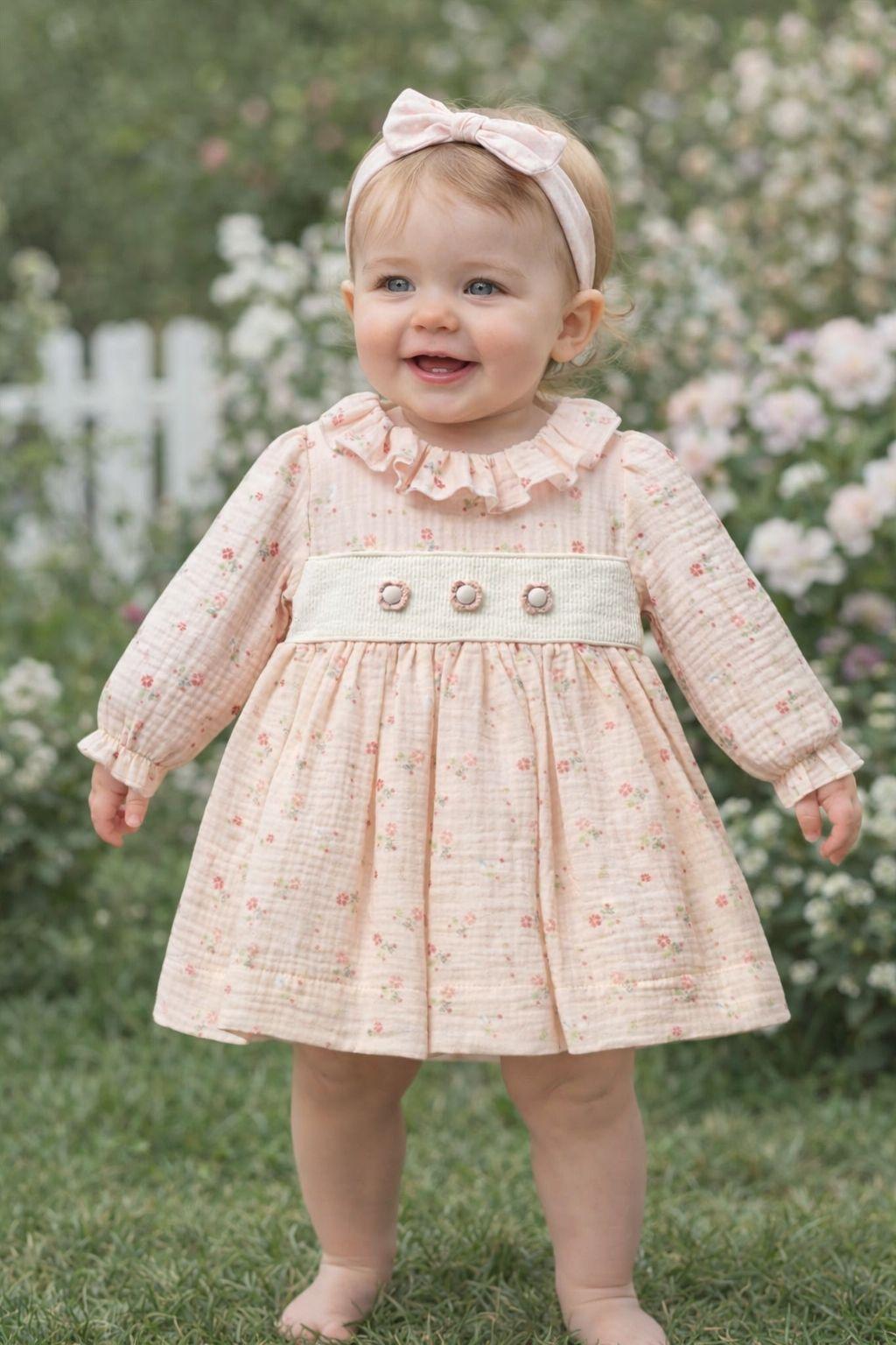 Kız Bebek 6-24 Ay Patchwork Müslin Elbise