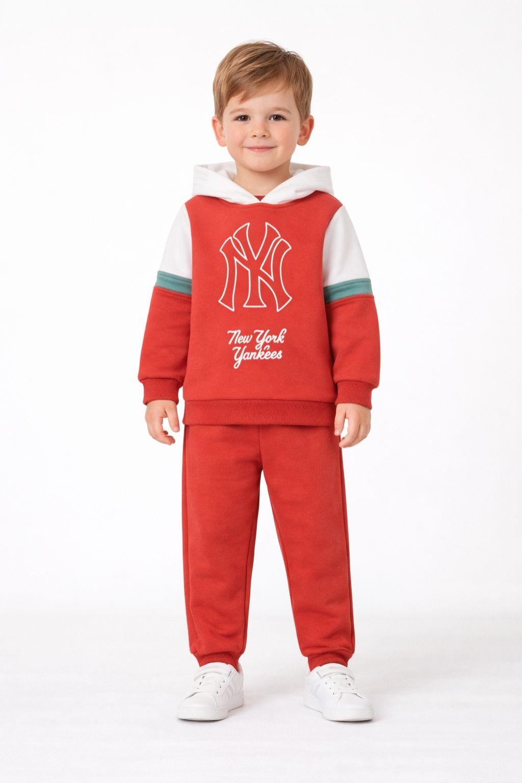 Erkek Çocuk 3-7 Yaş Baskılı Kapüşonlu Alt Üst Takım