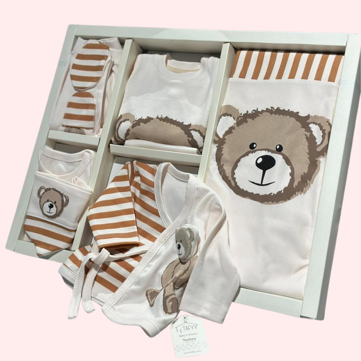 Erkek Bebek 10'lu Hastane Çıkış Seti Ayıcık Desenli