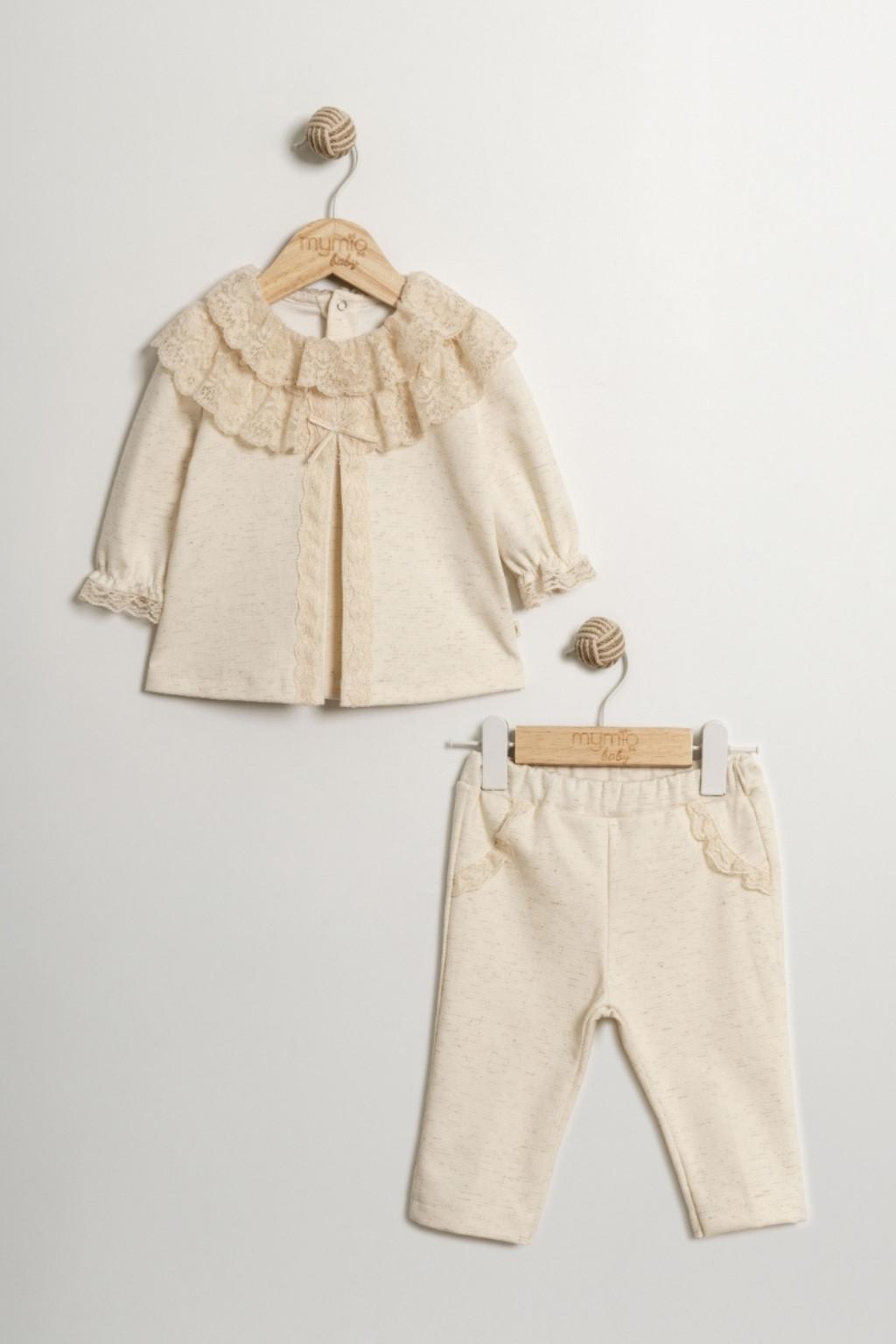 Kız Bebek Dantel Yaka Detaylı 2’li Takım (6-24 Ay)