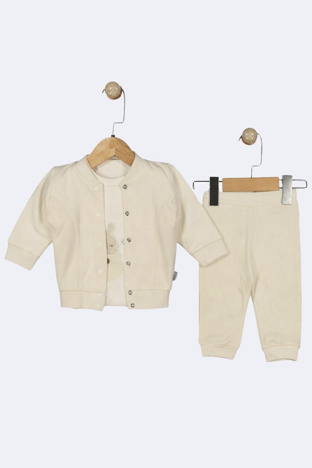 1-9 Ay Kız Bebek 3’lü Takım (Hırka, Body & Pantolon)