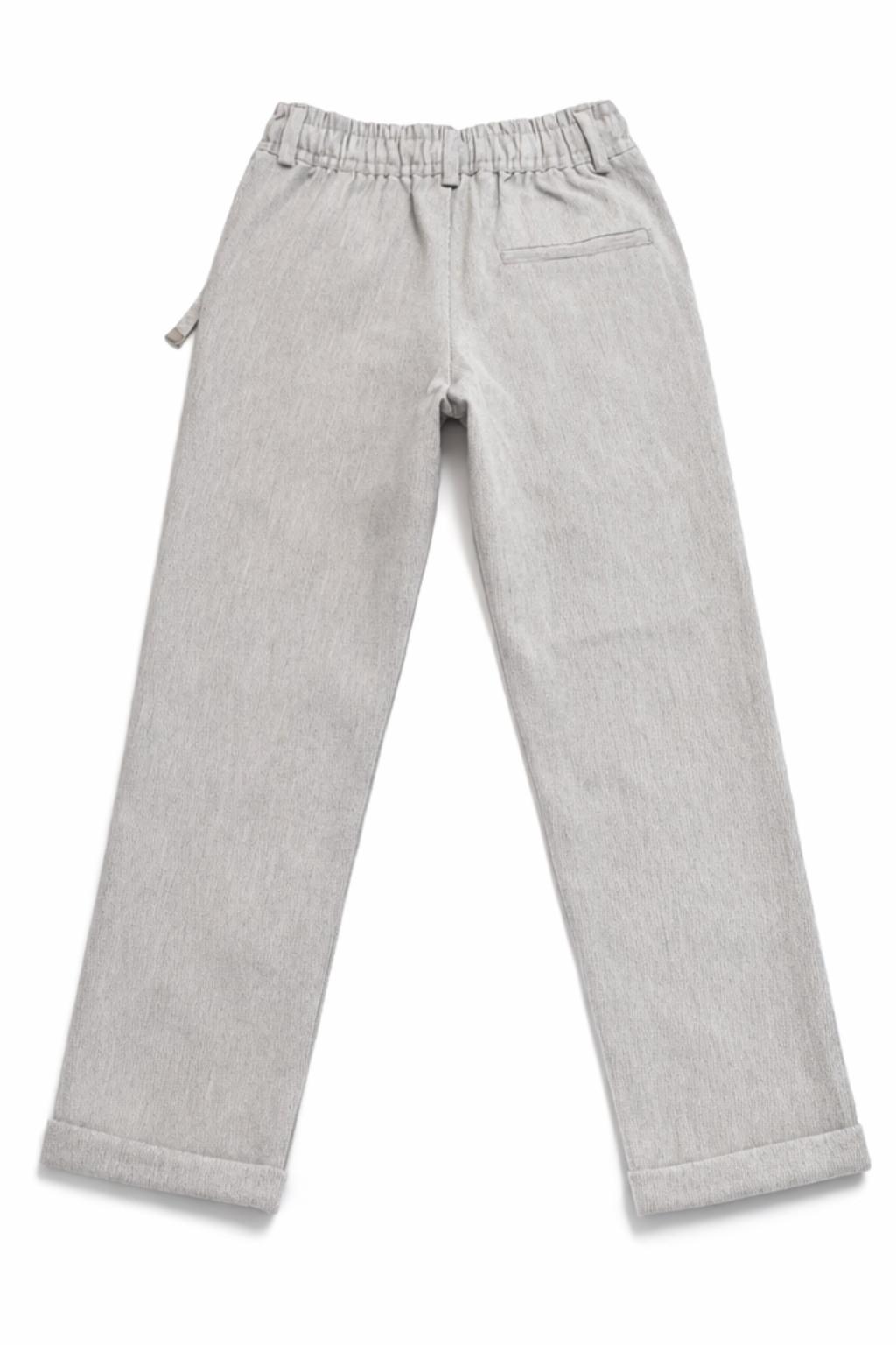 6-10 Yaş Erkek Çocuk Açık Gri Gofre Pantolon