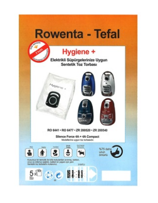 Rowenta Toz Torbası uyumlu Hygiene RO6451EA 5 ADET