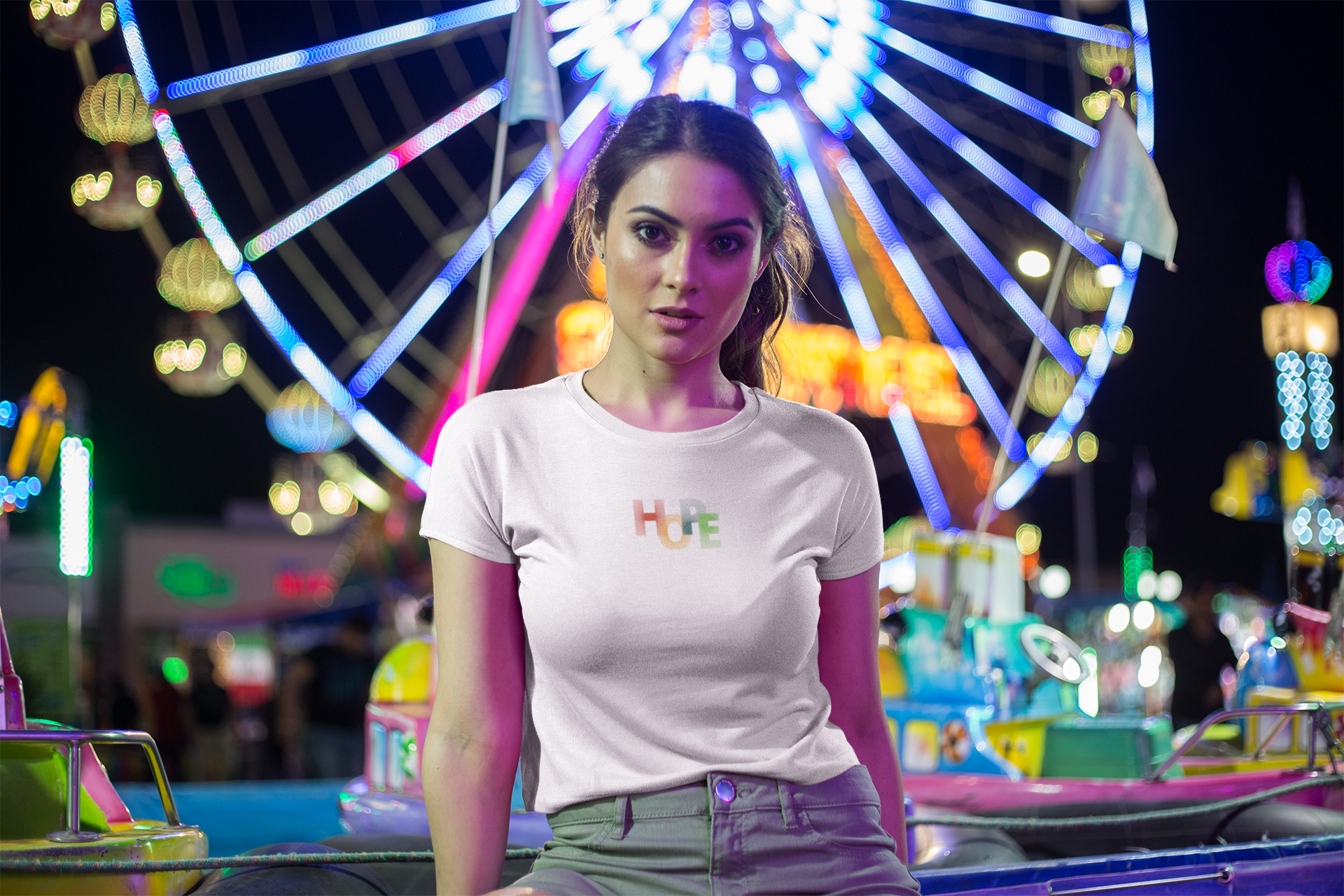 Beyaz Hope Baskılı Tişört / LES MINORIA