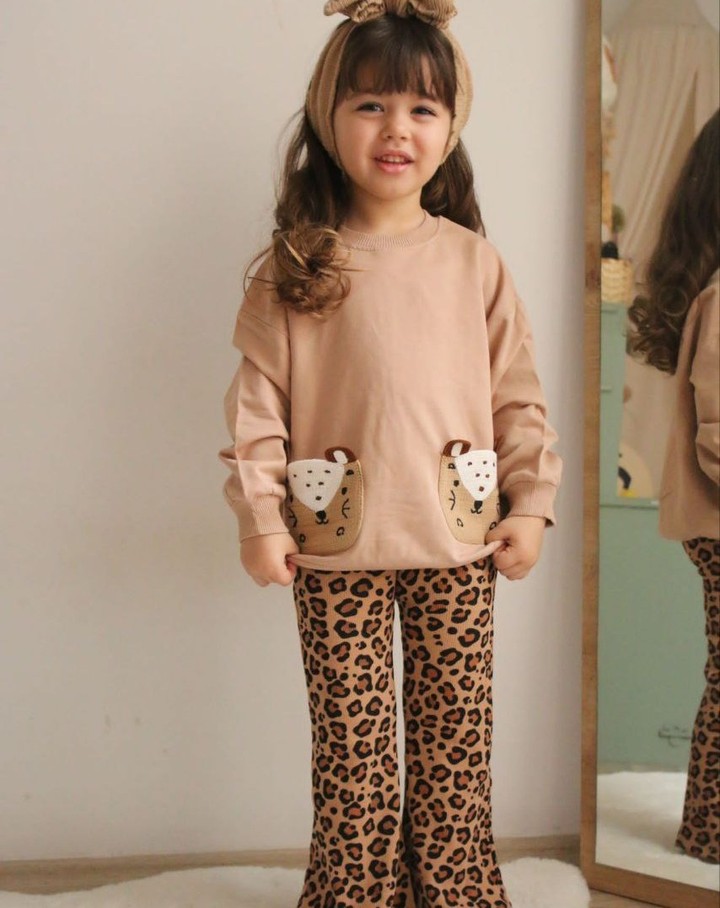 Kahve/Leopar Tayt Takım