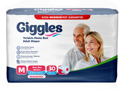 Giggles Yetişkin Hasta Bezi Jumbo Medium 30’lu | Konforlu & Güvenli