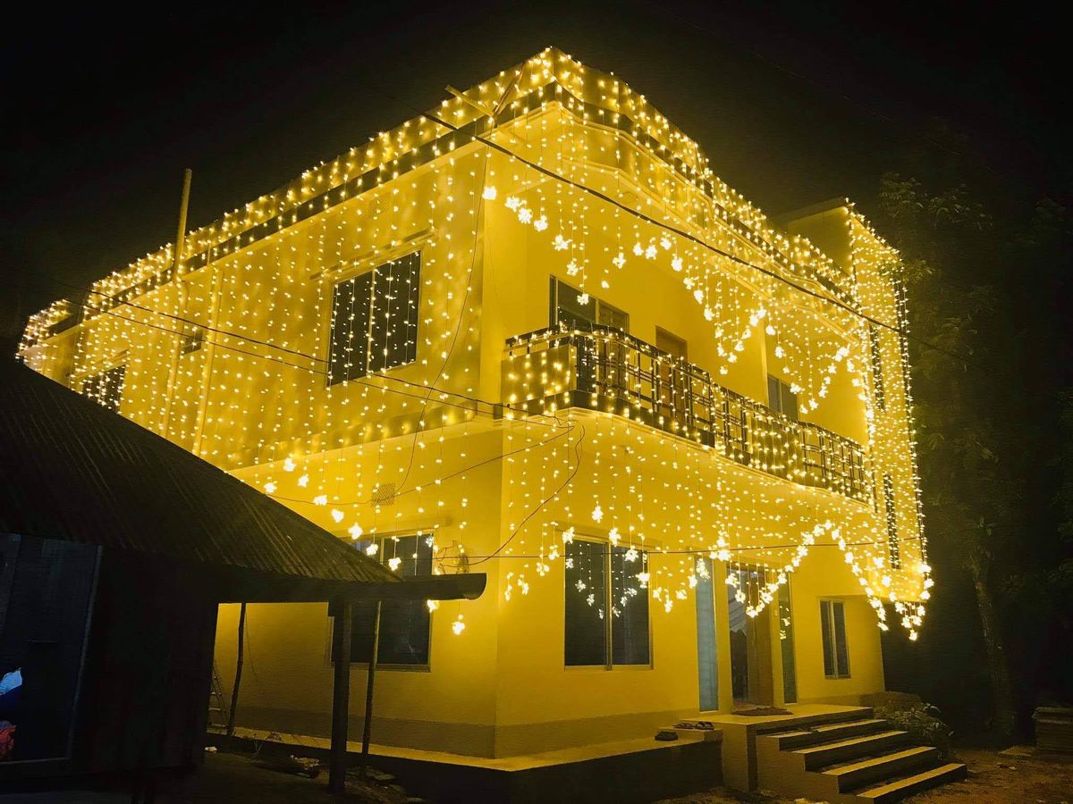 Dış Mekan IP65 2x5 Perde Gün Işığı Çakarlı/Flaşlı 1000 Led Beyaz Kablo Aydınlatma Işık